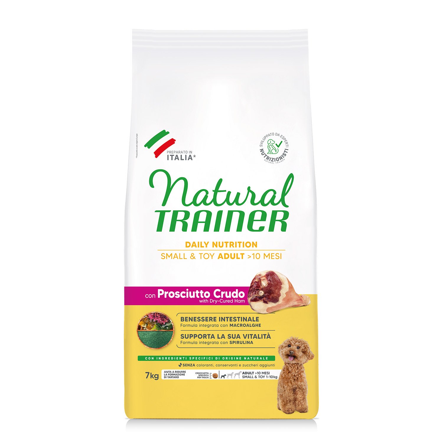 Natural Trainer Daily Nutrition Dog Small&Toy con Prosciutto crudo 7 kg