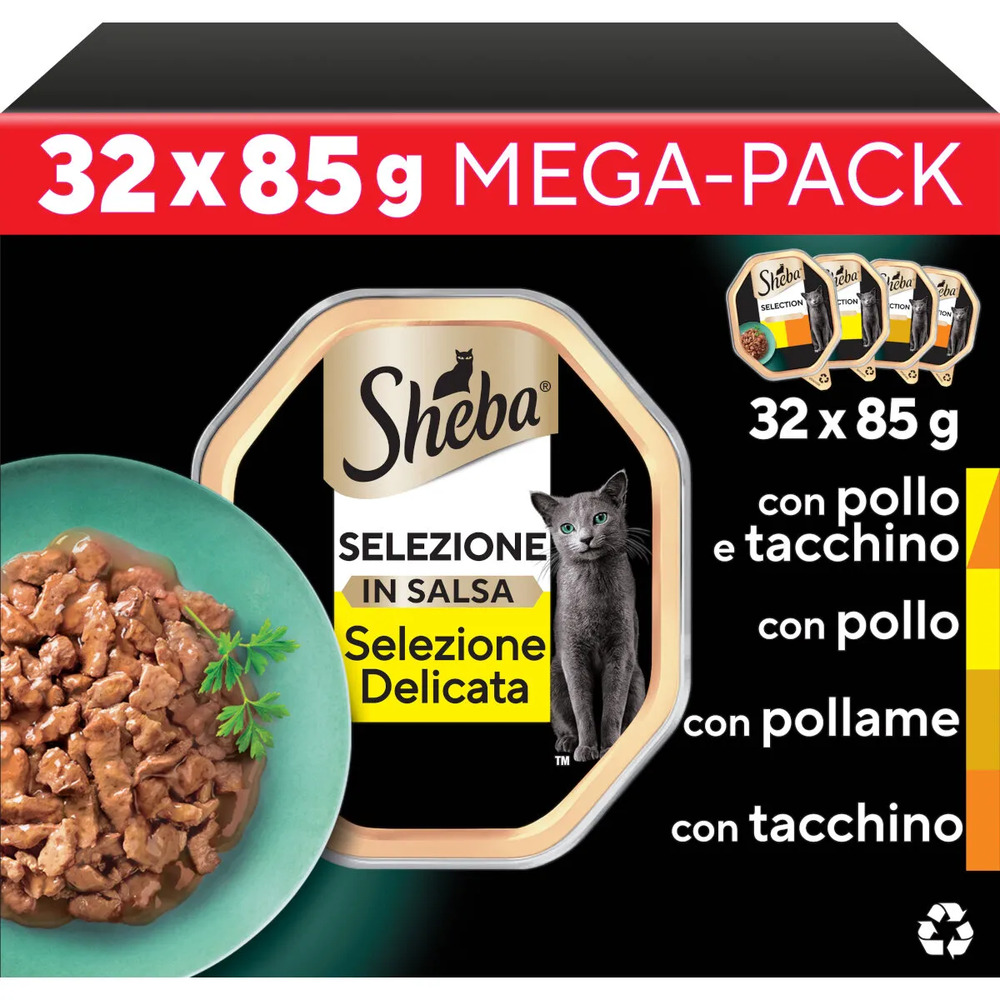Sheba Cat Vaschetta Selezione in salsa Delicata Multipack 32x85 gr