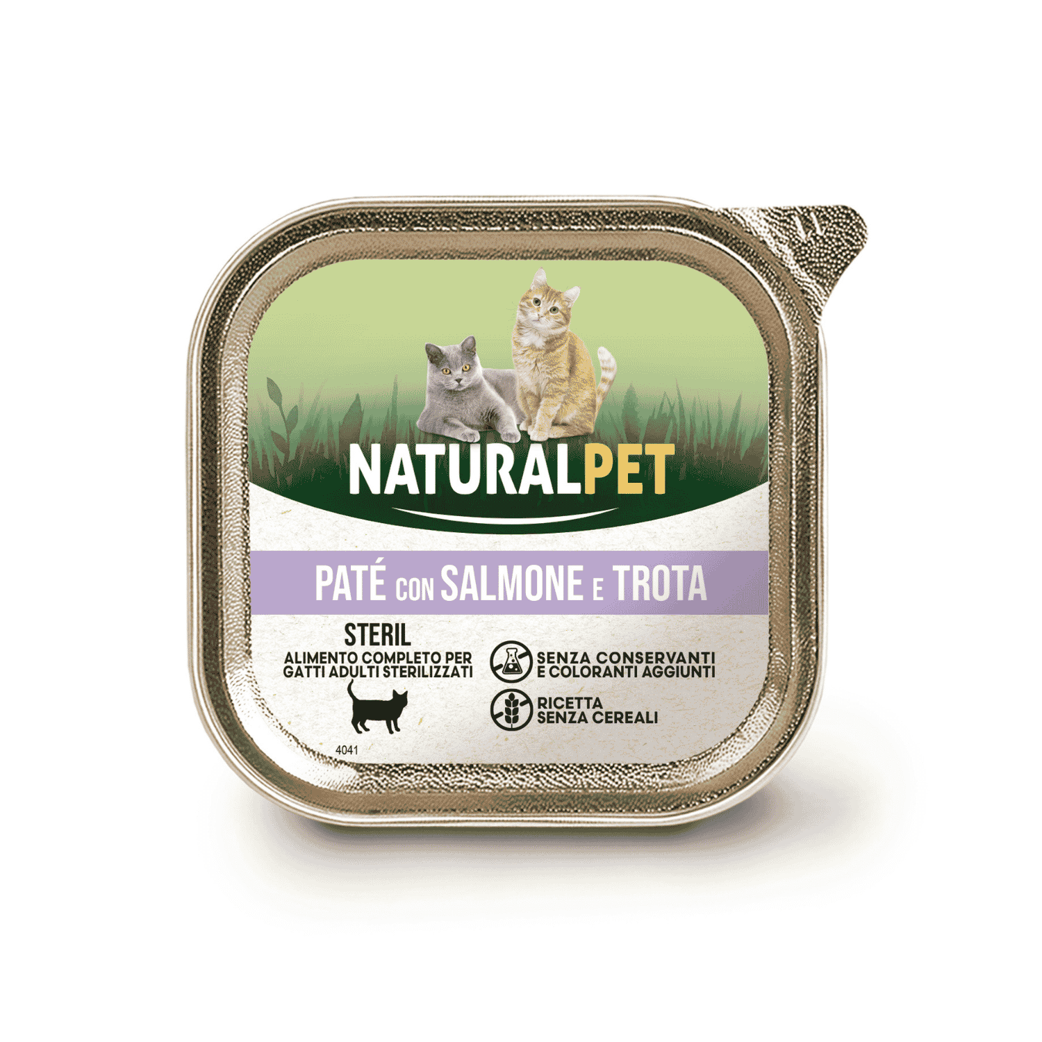 Naturalpet Cat Sterilised paté con salmone e trota 100gr