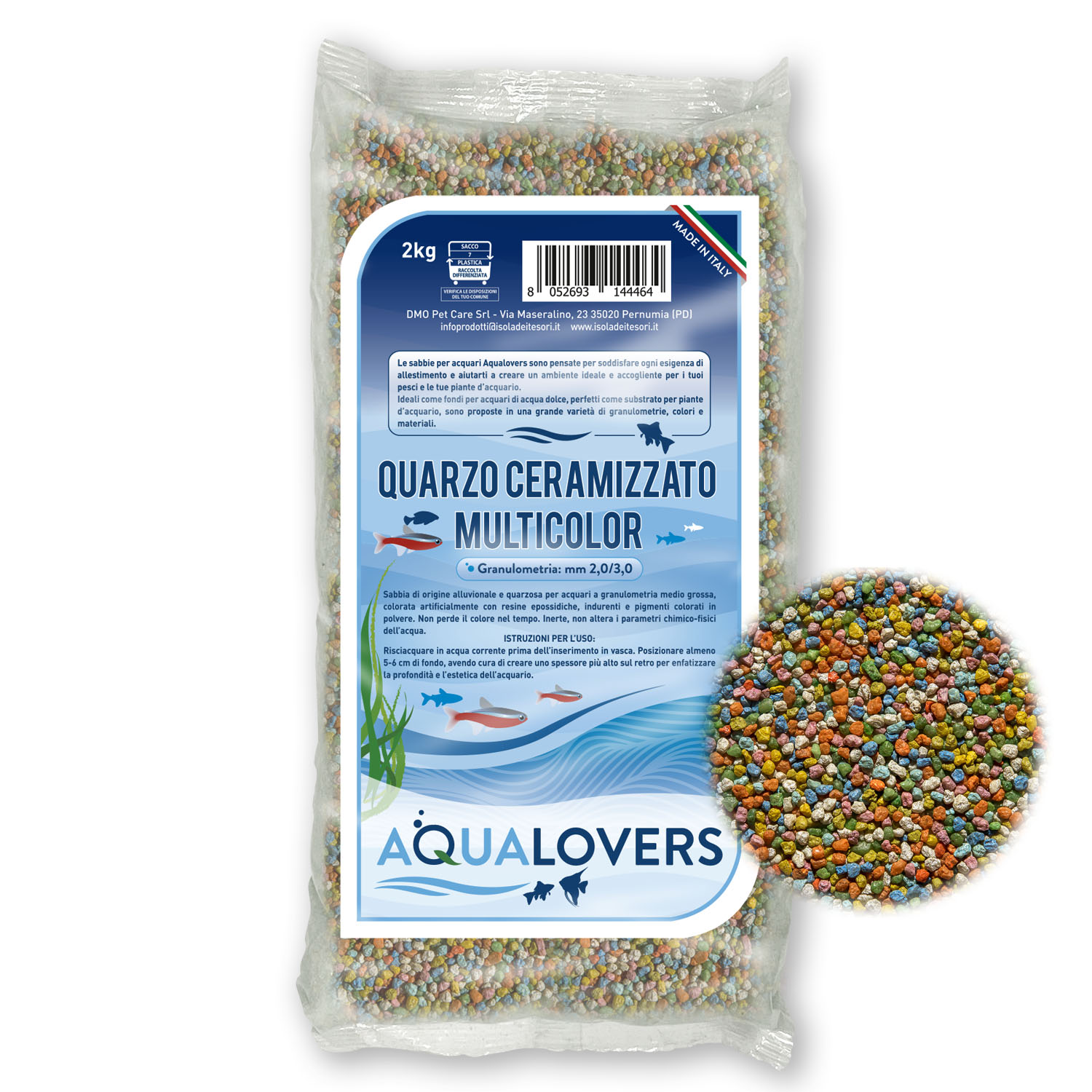 Aqualovers Sabbia Quarzo ceramizzato multicolor 2kg