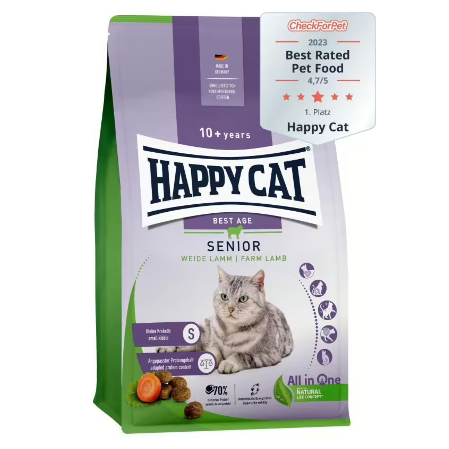 Happy Cat Senior +10 Farm Agnello 300 gr img 1