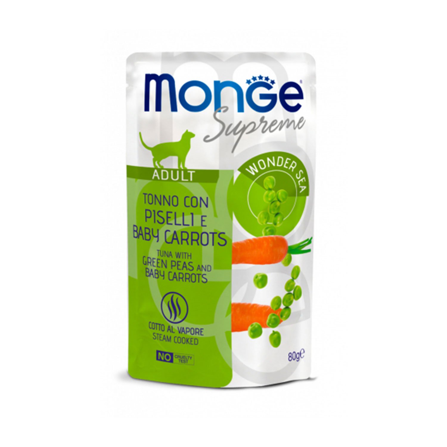 Monge Supreme Cat Adult Tonno con Piselli e Baby carrots 80 gr
