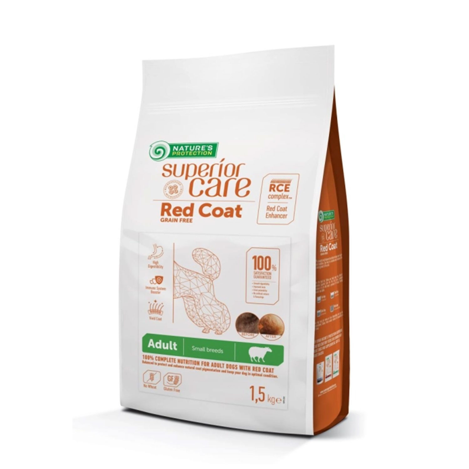 Nature's Protection Superior Care Dog Adult Mini Red Coat con Agnello 1,5 kg