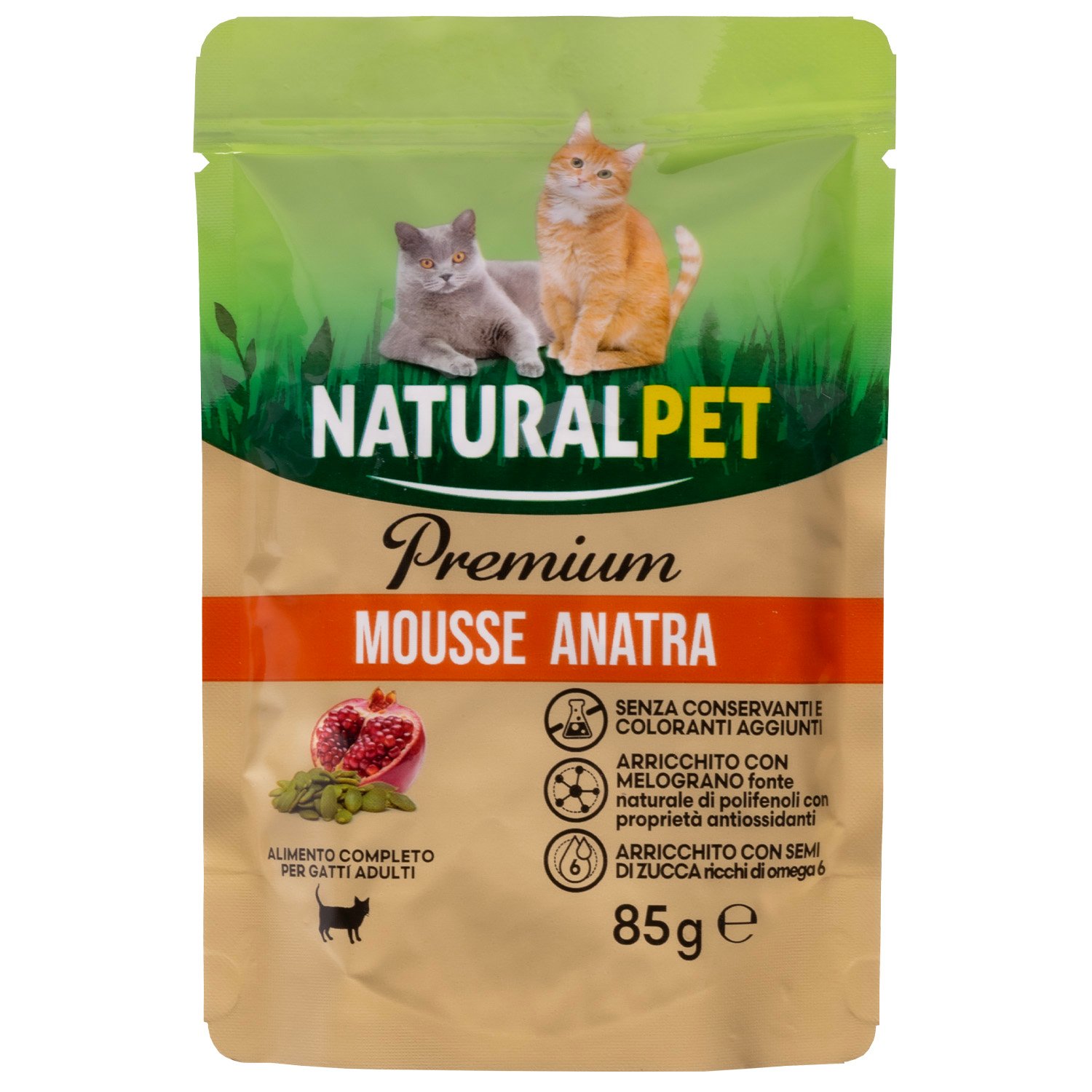 Naturalpet Premium Cat Adult Mousse Anatra 85gr