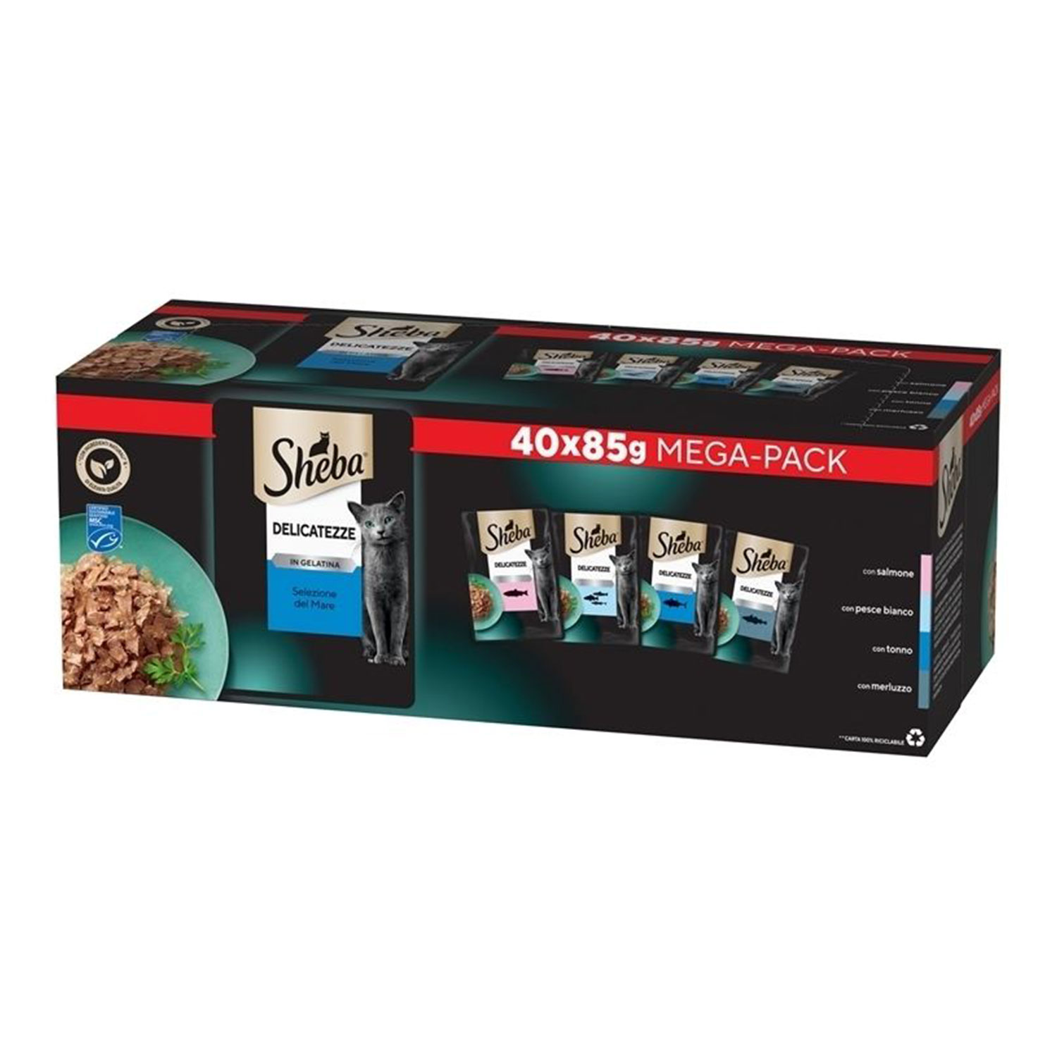 Sheba Delicatezze in gelatina Selezione del Mare 85grx40pz