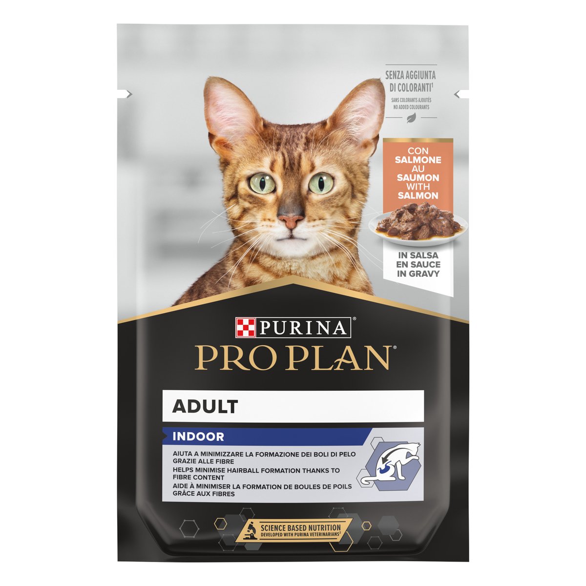 Purina Pro Plan Indoor Cat Adult con Salmone in Salsa 85 gr