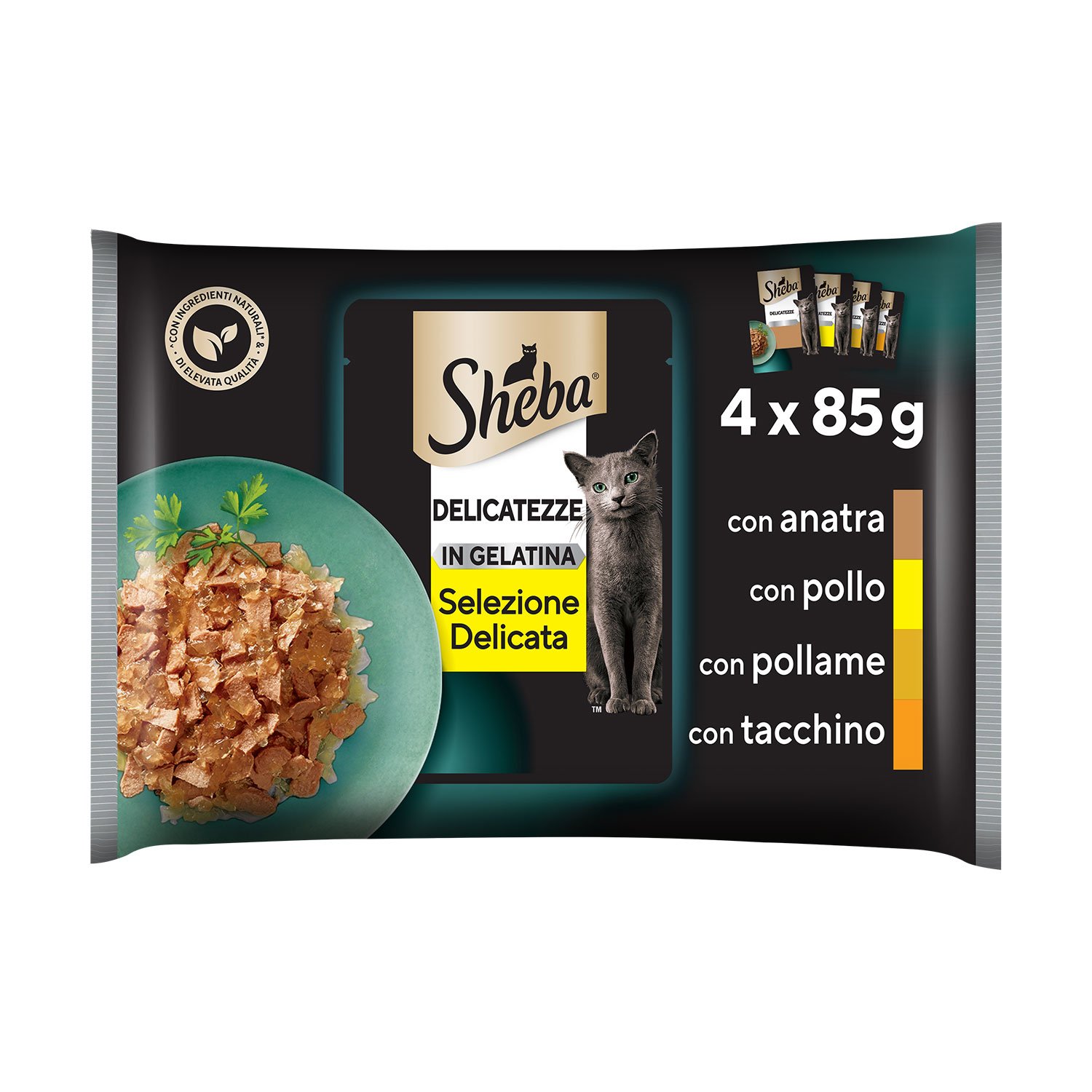 Sheba Cat Delicatezze in Gelatina Seleziona Delicata 4x85 gr