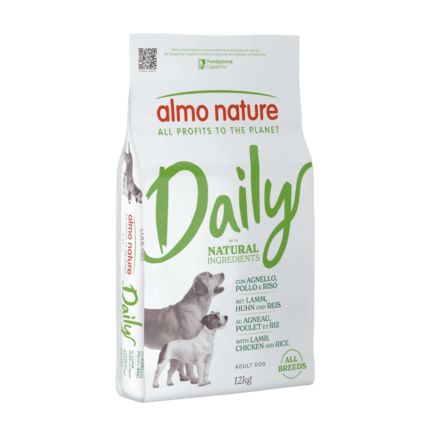 Almo nature Daily Dog Adult All breeds Agnello Pollo e Riso 12 kg