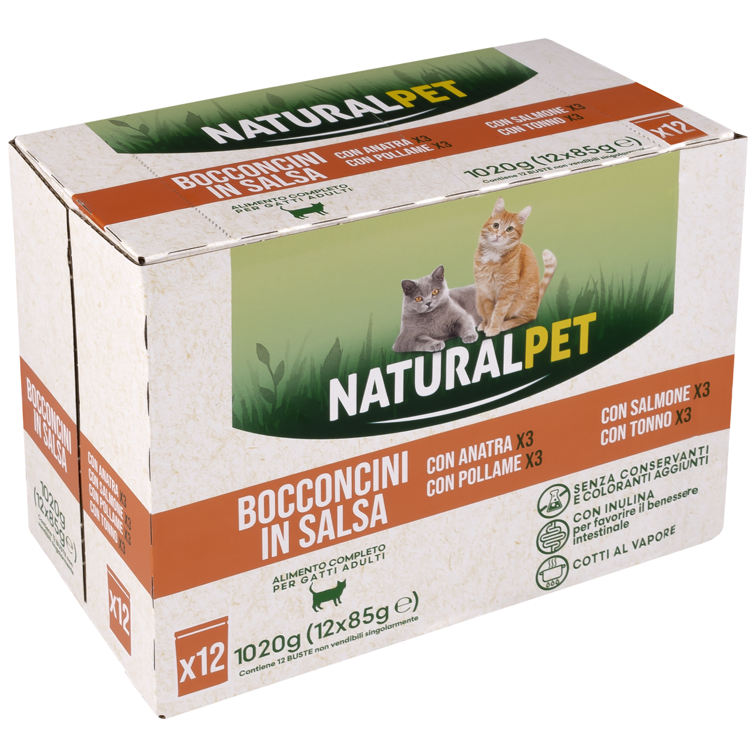 Naturalpet Cat Adult Bocconcini in salsa Multipack 85grx12 pz