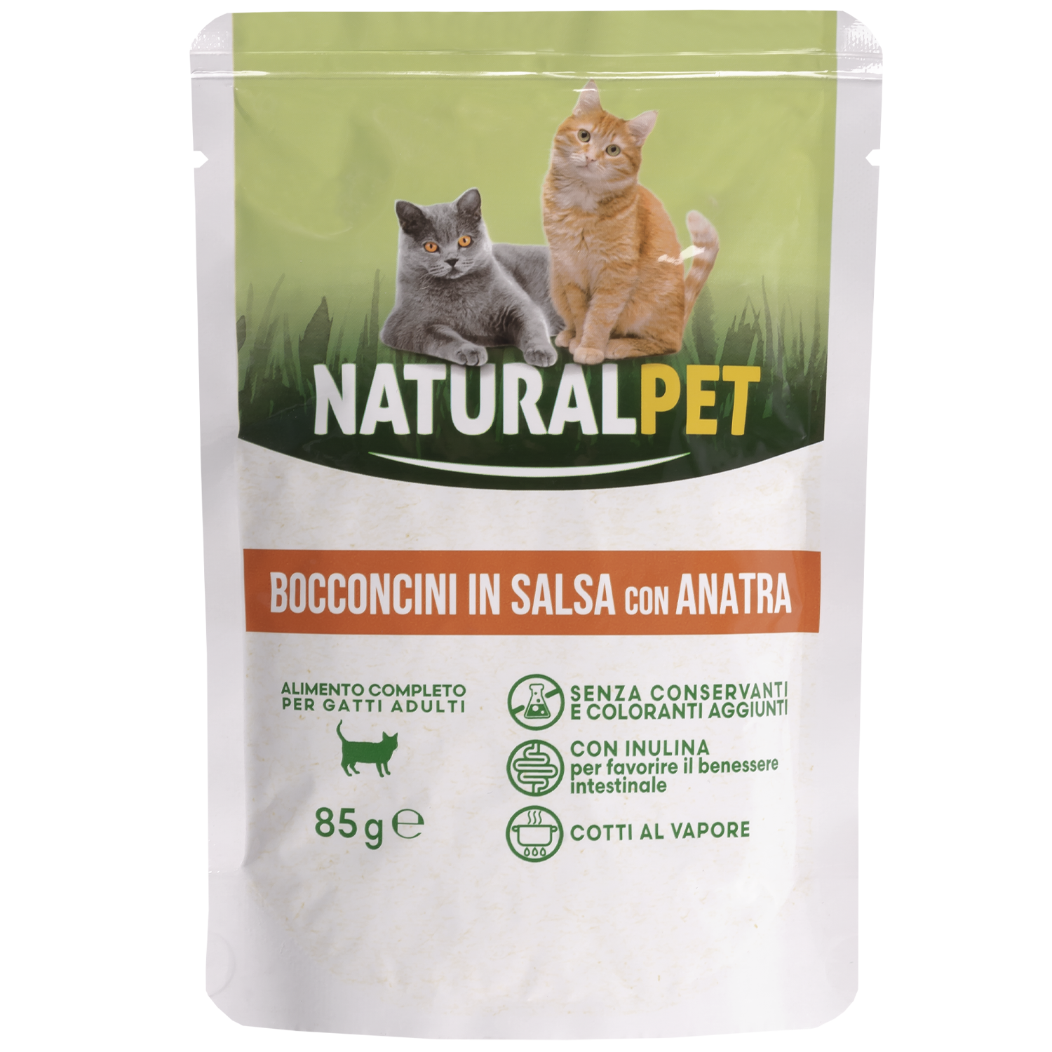 Naturalpet Cat Adult Bocconcini in salsa con Anatra 85gr