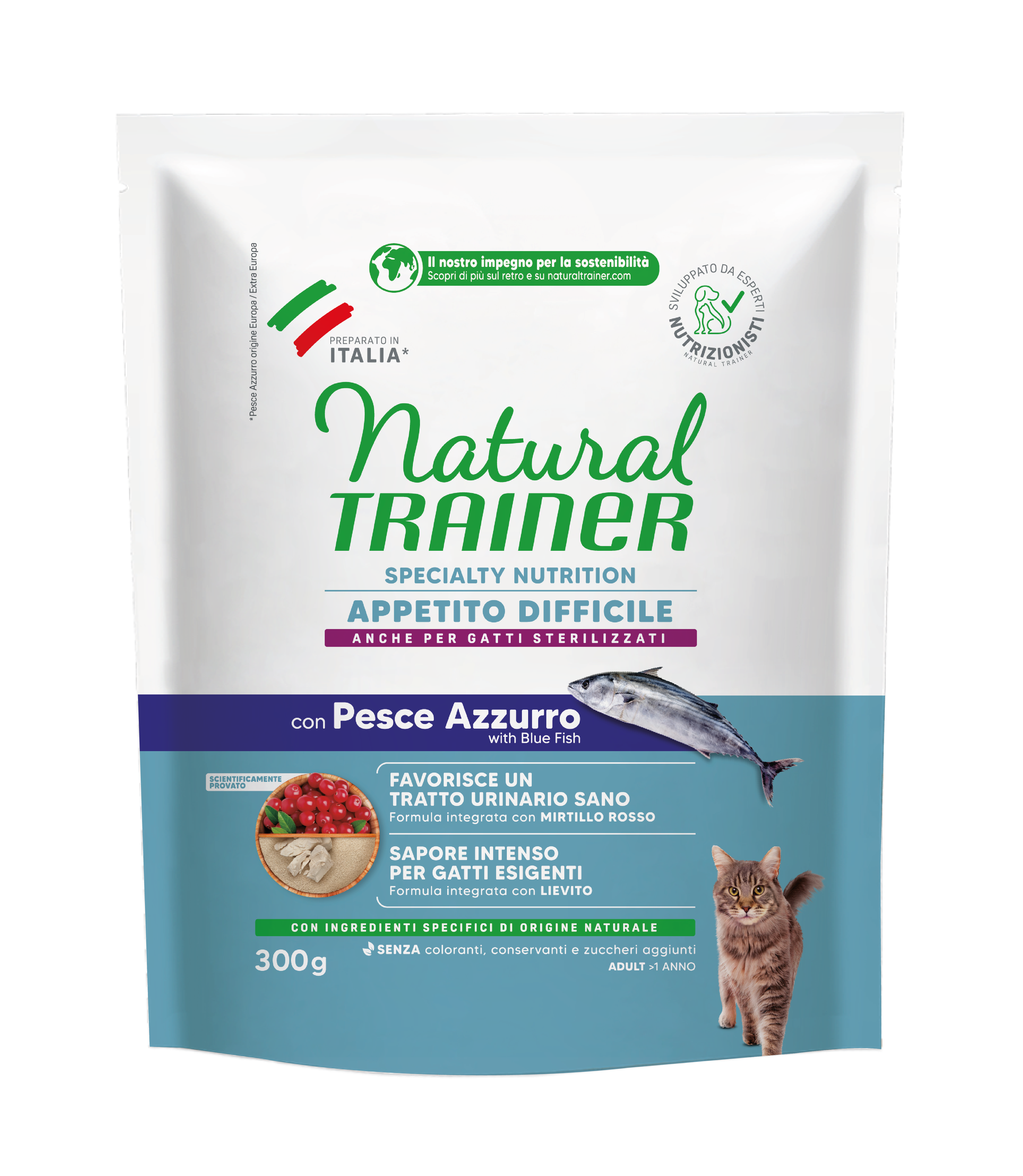 Natural Trainer Cat Exigent con Pesce Azzurro 300 gr img
