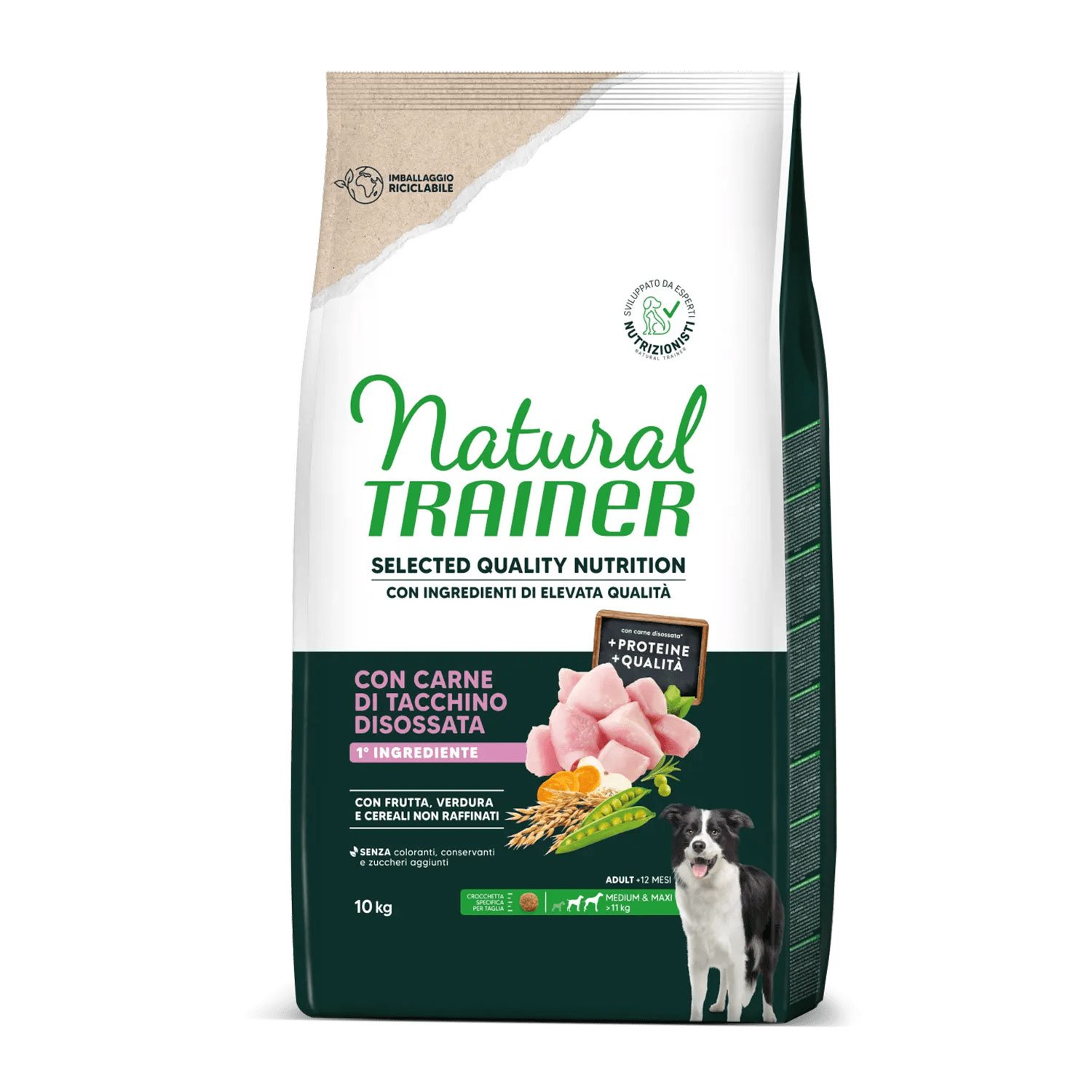 Natural Trainer Selected Quality Nutrition Dog Adult Medium&Maxi con Tacchino 10kg
