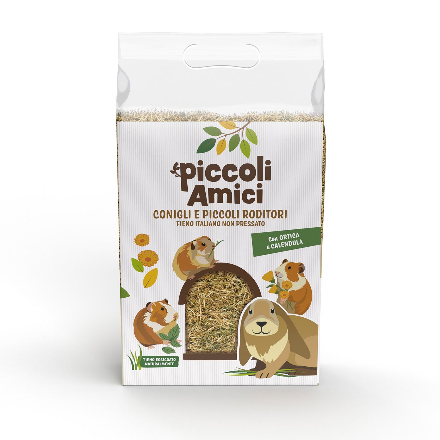 Piccoli Amici Conigli e Piccoli roditori Fieno con Ortica e calendula 500gr
