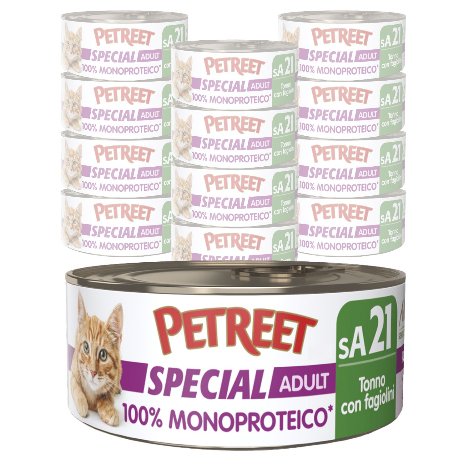 Petreet Cat 100% Monoproteico Tonno con fagiolini 60 gr img