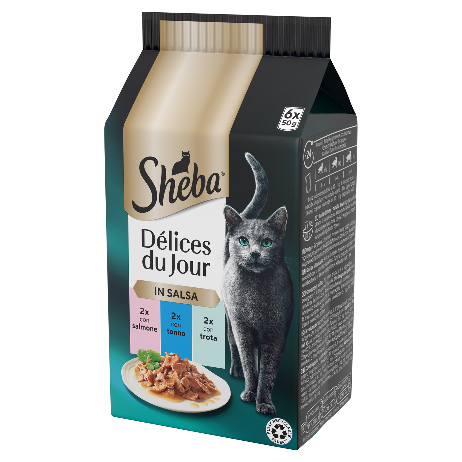 Sheba Cat Delice du Jour Salmone e Tonno in salsa 6x50 gr