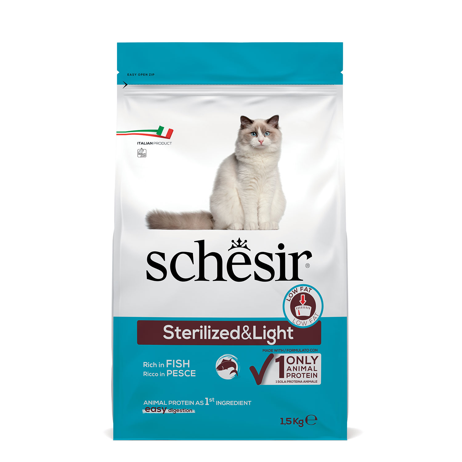 Schesir Cat Sterilized & Light ricco in Pesce 1,5Kg