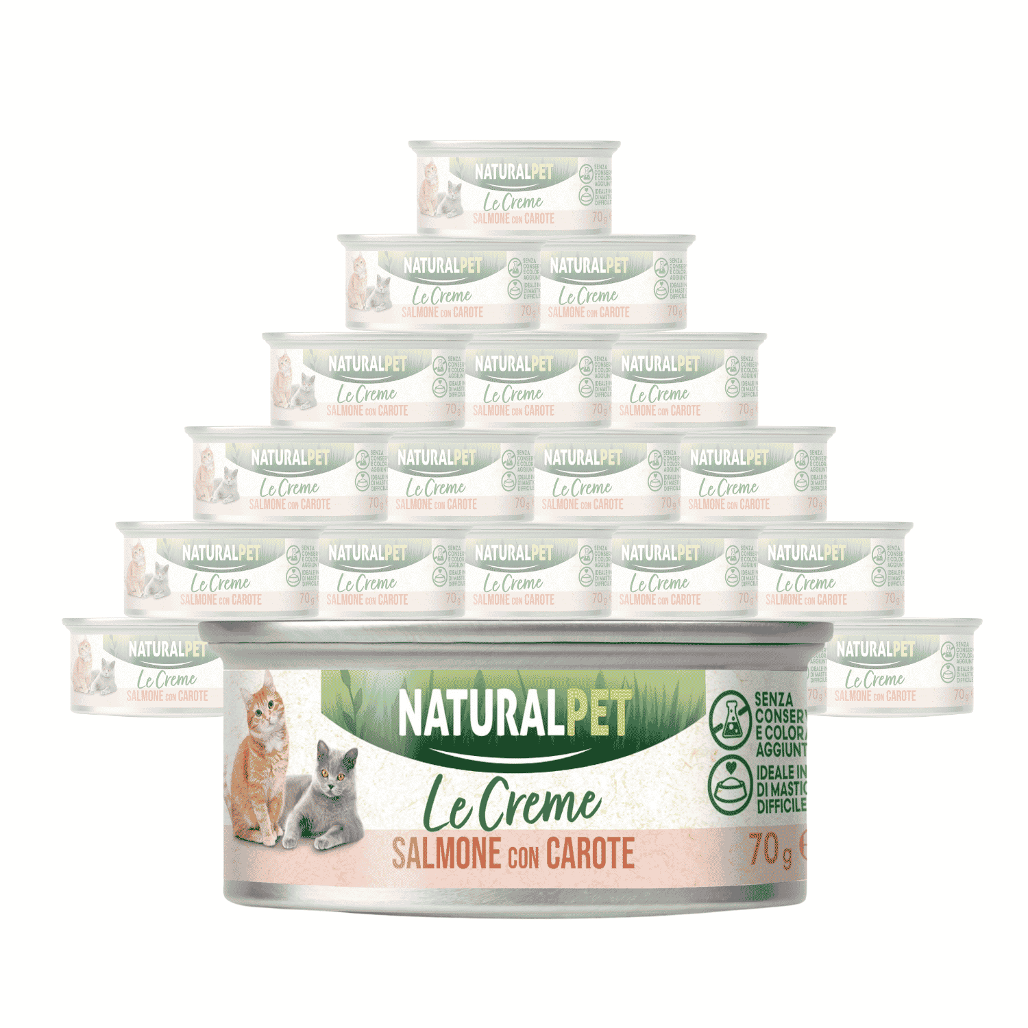 Naturalpet Le Creme Cat Salmone con carote 70gr