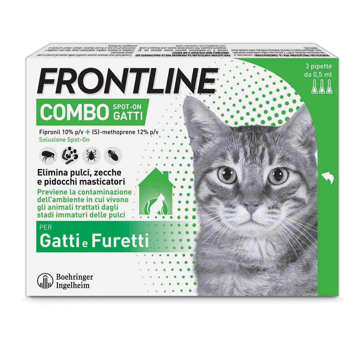 Frontline® Combo Gatti e Furetti | Antiparassitario Spot On | 3 Pipette img 1