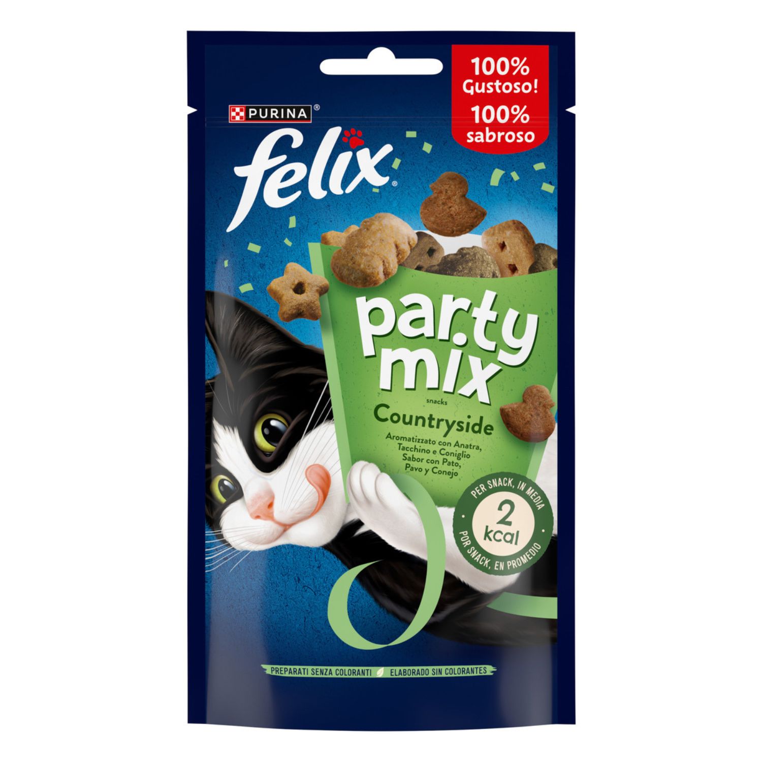 Felix Party Mix Snack Cat Countryside Mix con Anatra Tacchino e Coniglio 60 gr img