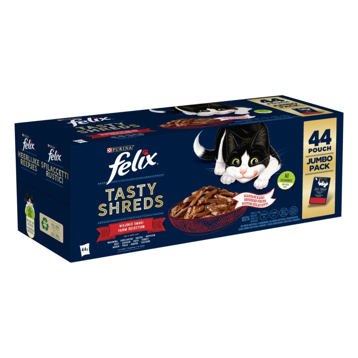 Felix Cat Sfilaccetti Rustici Manzo Pollo Anatra e tacchino 44 pz x 80 gr img