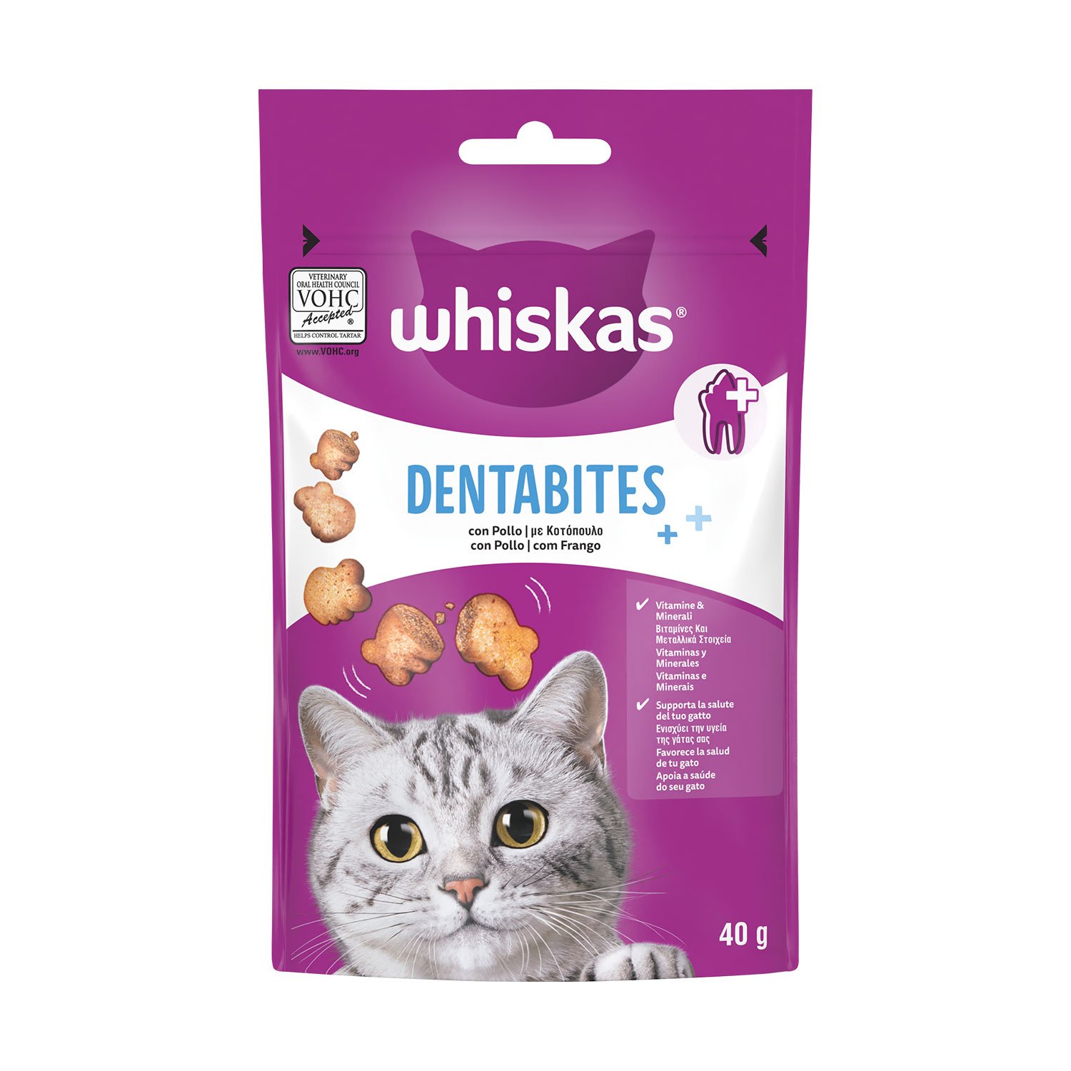 Whiskas Dentabites Snack Pollo 40gr
