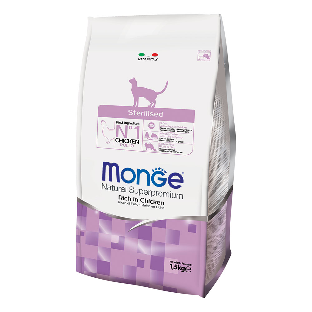 Monge Natural Superpremium Cat Adult Sterilised Ricco in Pollo 1,5 kg