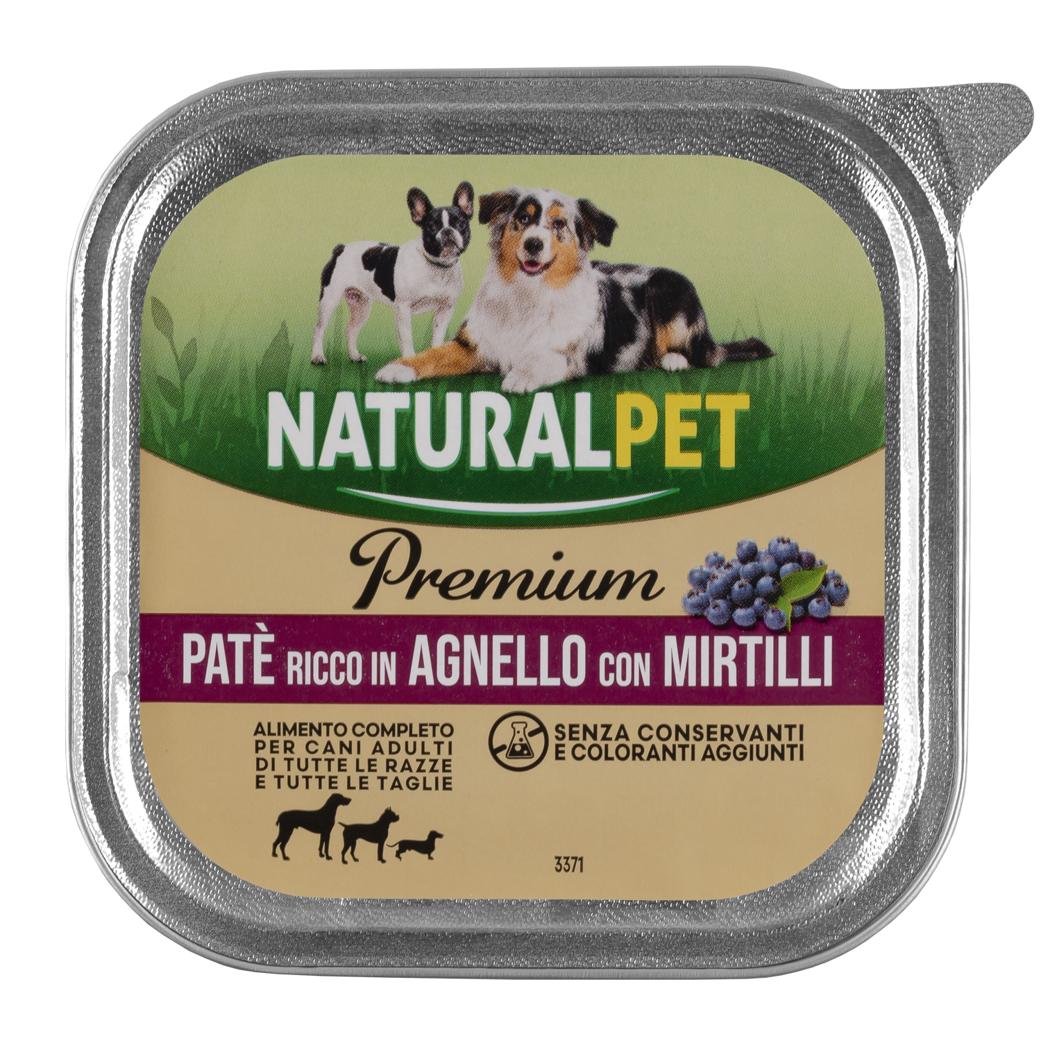 Naturalpet Premium Dog Adult Paté ricco in Agnello con mirtilli 150 gr img