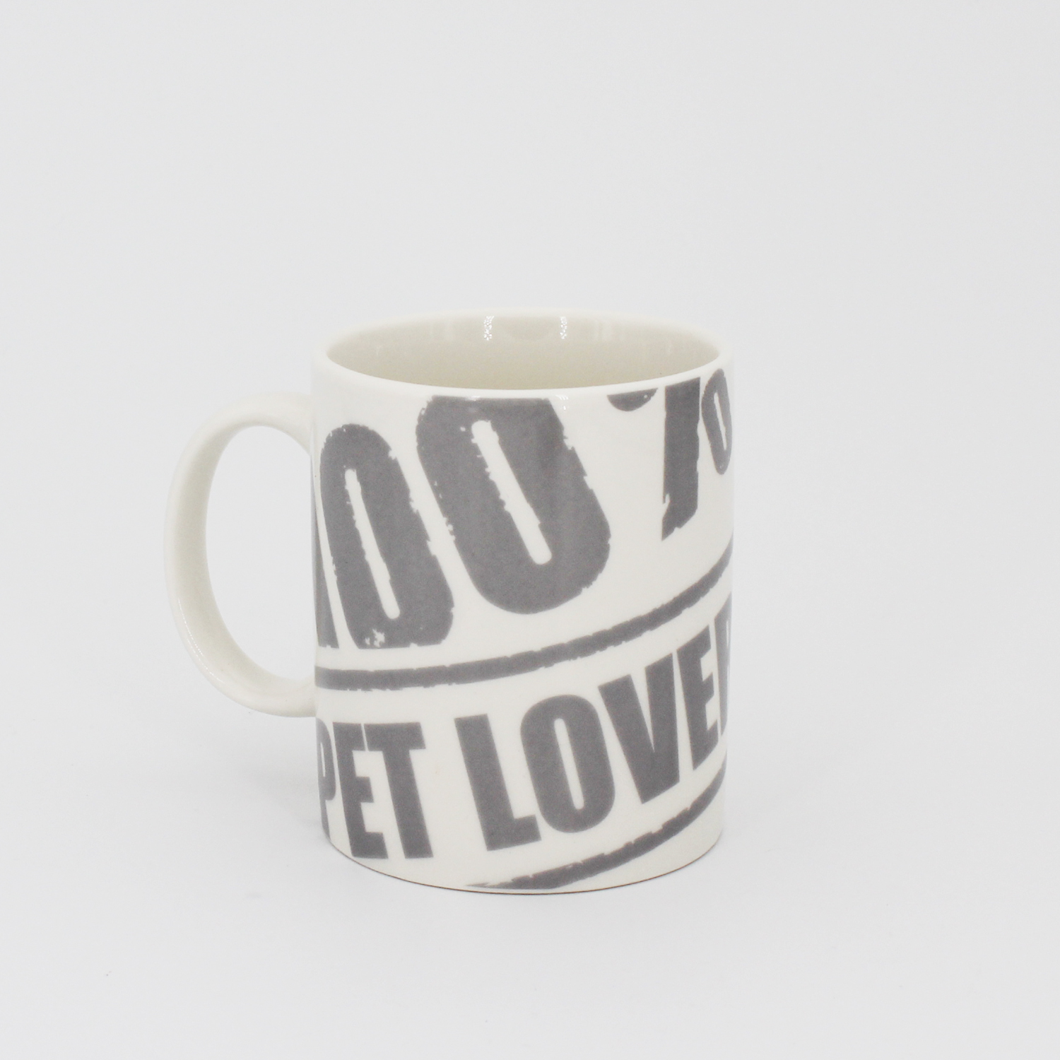 Mug in ceramica con stampa grigia 100% Pet Lover