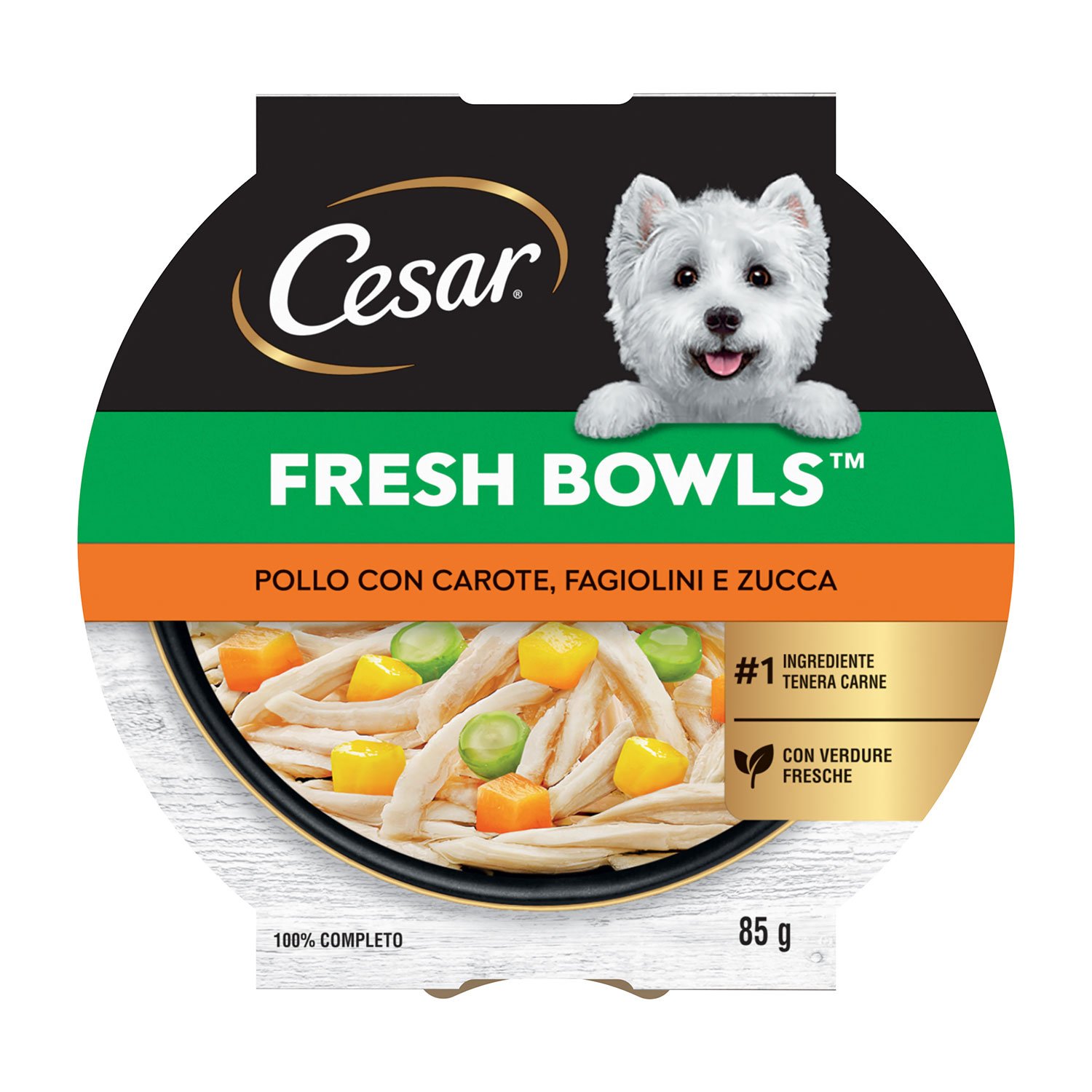 Cesar Fresh Bowls Pollo con carote, fagiolini e zucca 85gr