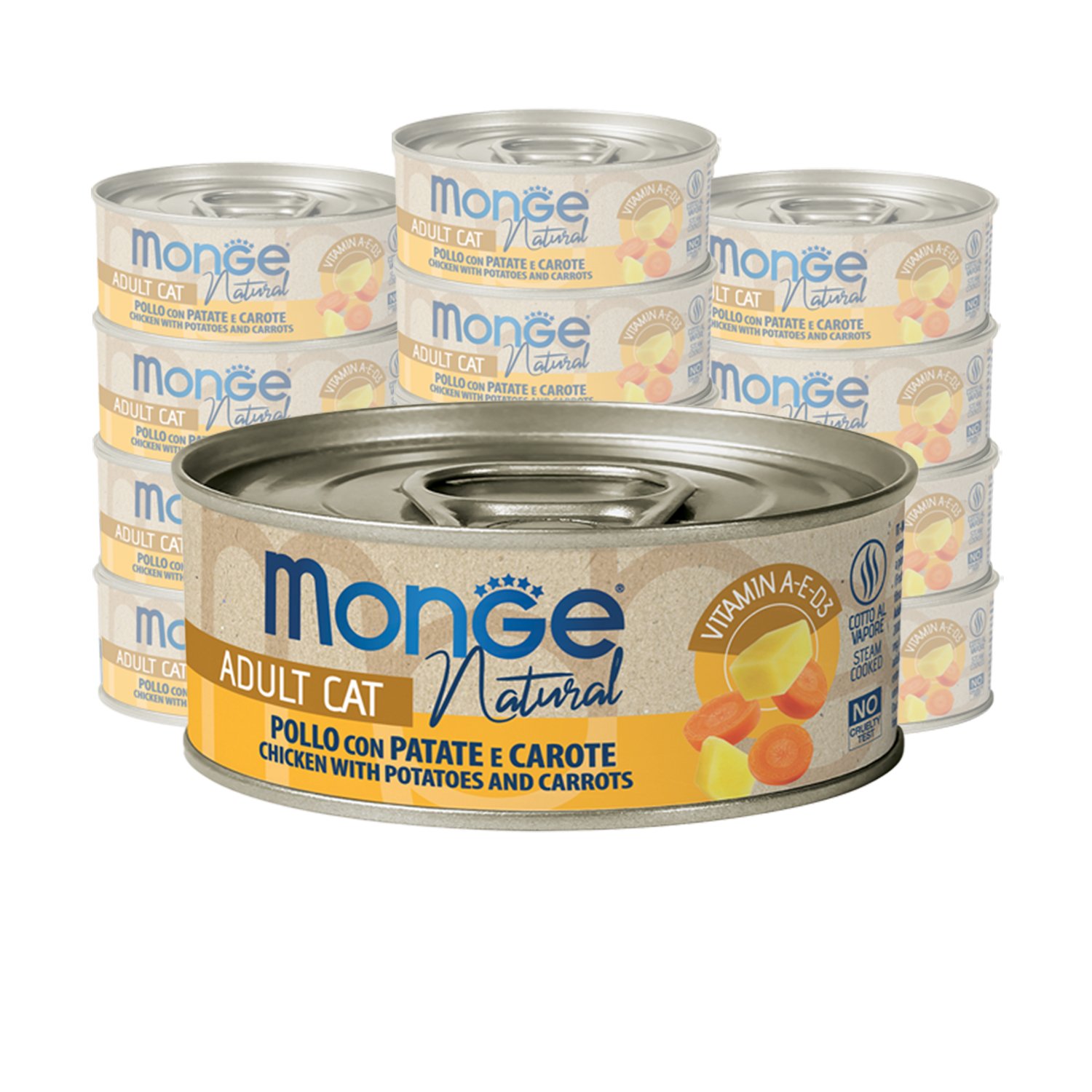 Monge Natural Cat Adult Pollo con Patate e Carote 80 gr