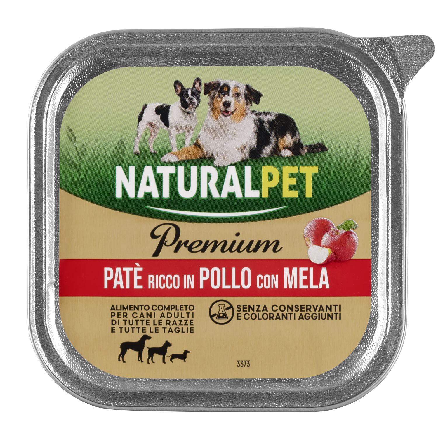 Naturalpet Premium Dog Adult All breeds paté ricco in pollo con mela 150gr