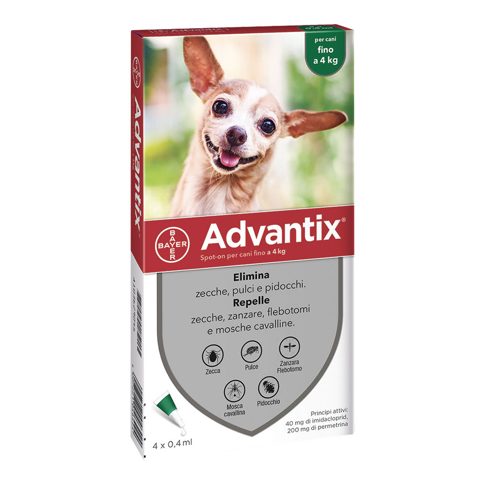 Advantix Spot On Antiparassitario Cane 0-4kg 4 pipette