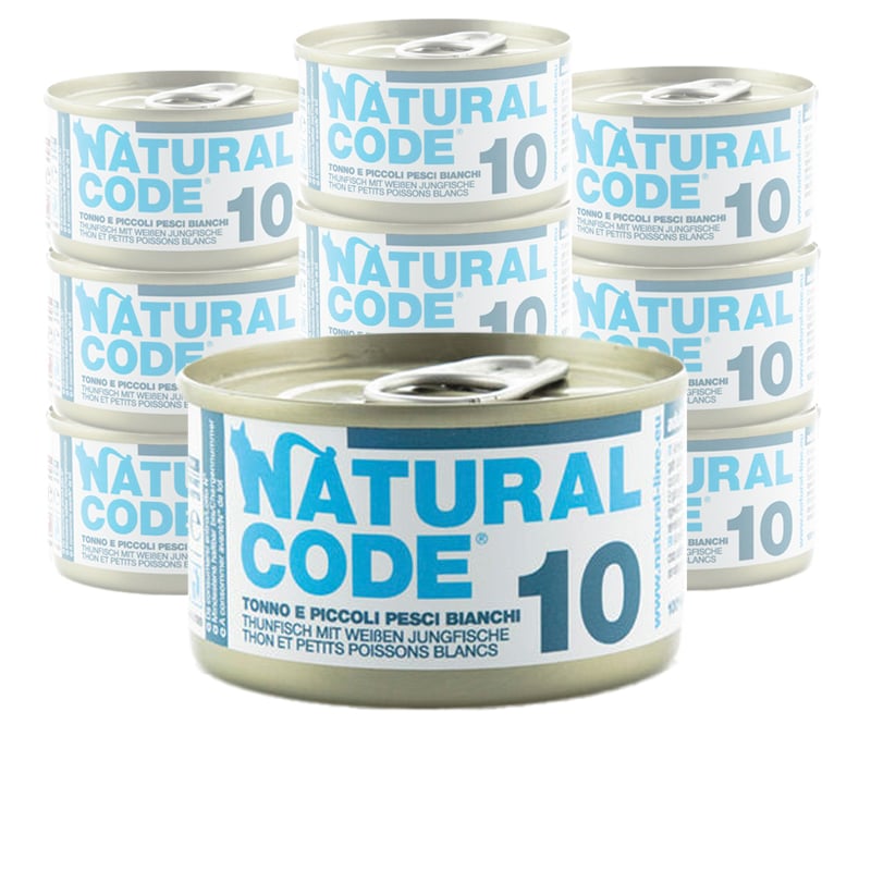 Natural Code Cat Tonno e Piccoli Pesci Bianchi 85g n.10