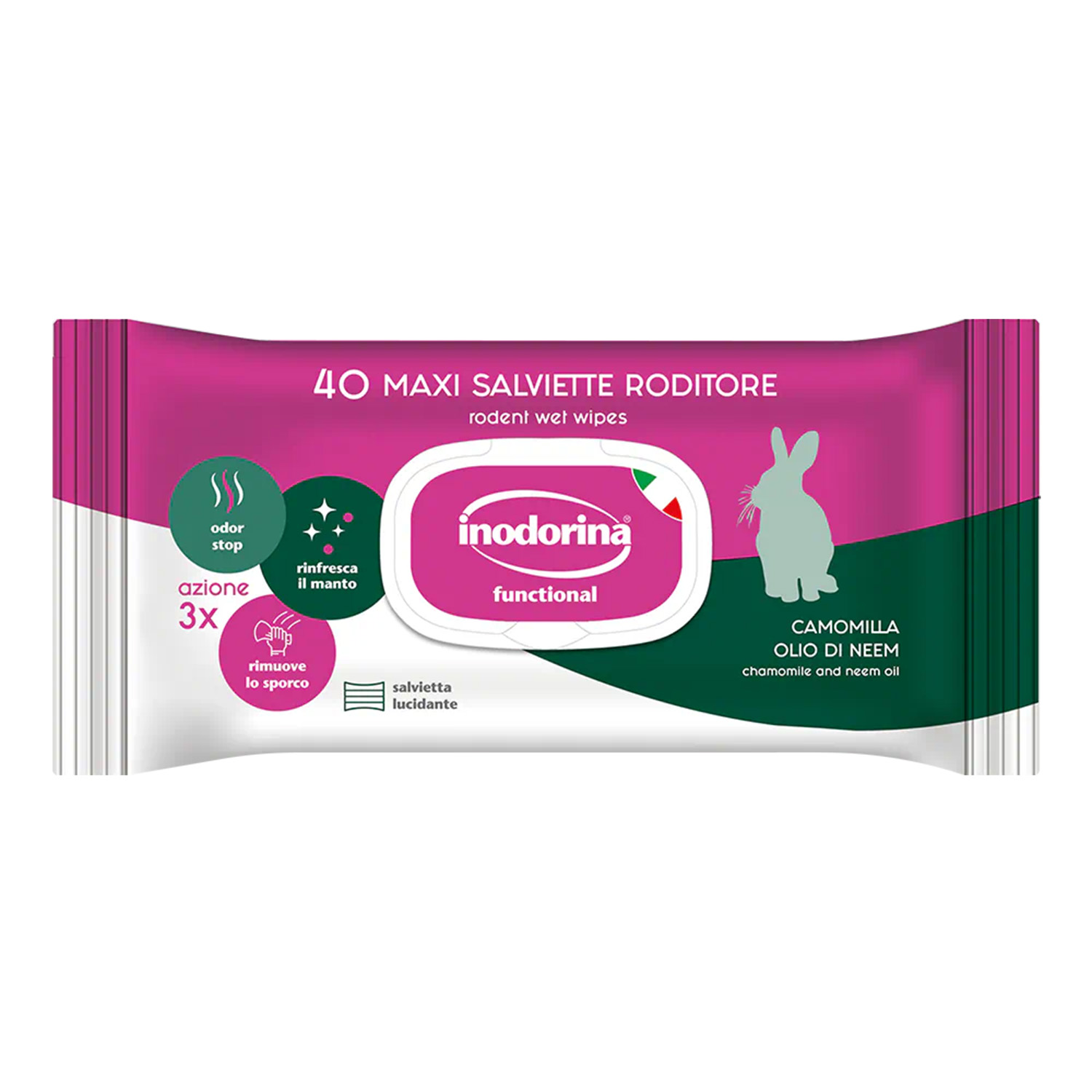Inodorina Salviette Functional per Roditori 40 pz img 1