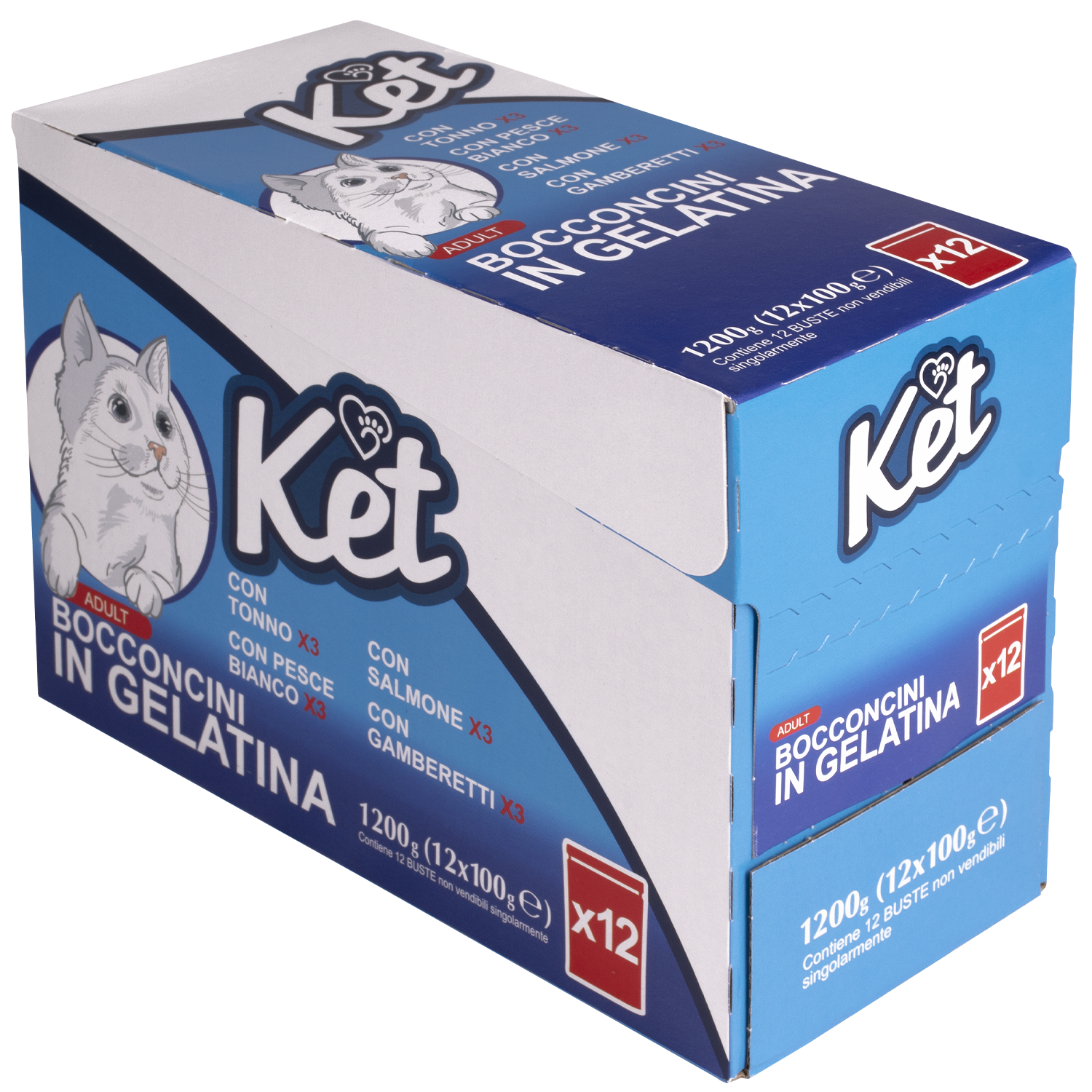 Ket Cat Adult Bocconcini in gelatina con pesce Multipack 100grx12 pz