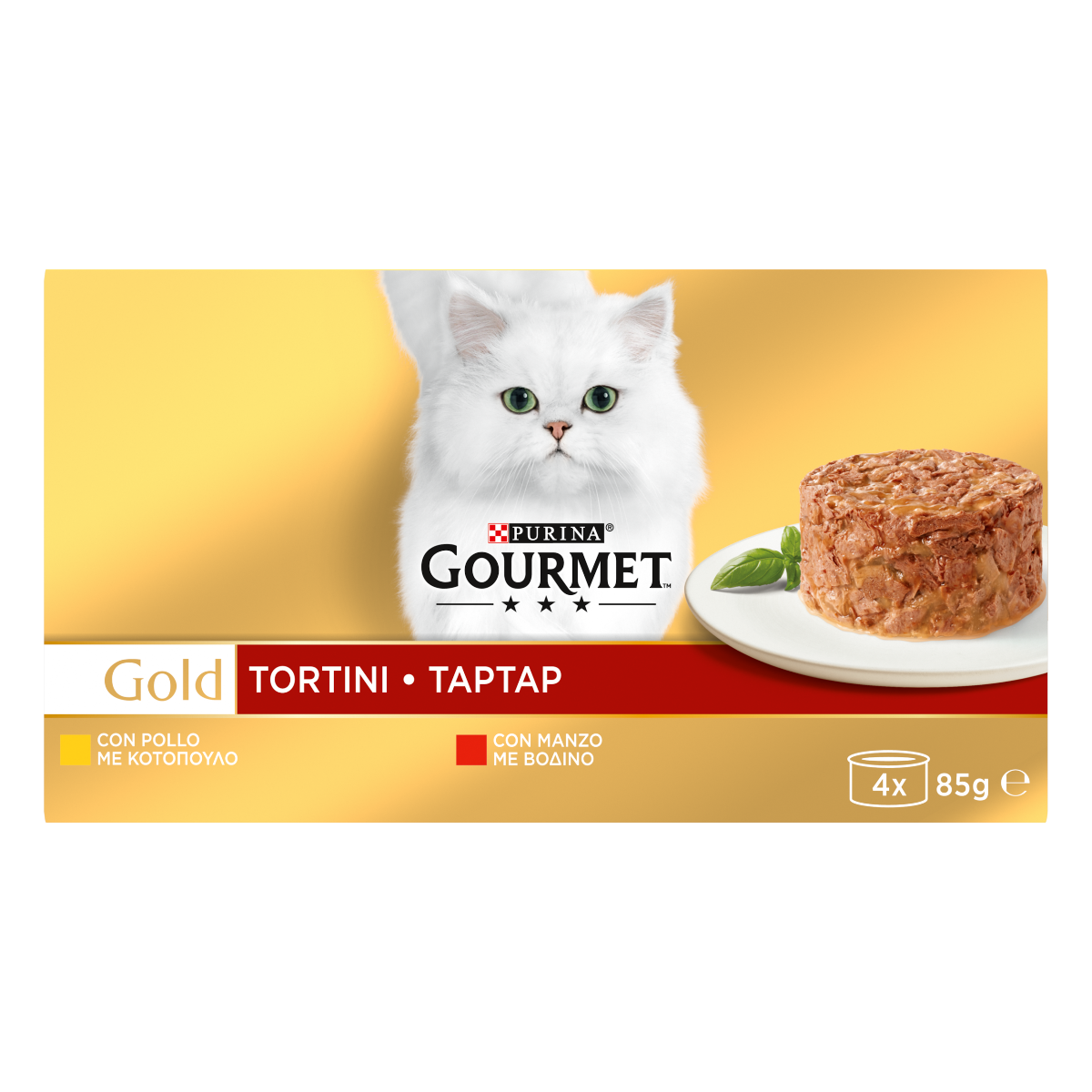 Gourmet Gold Cat Tortini con Manzo e Pollo 85grx4pz