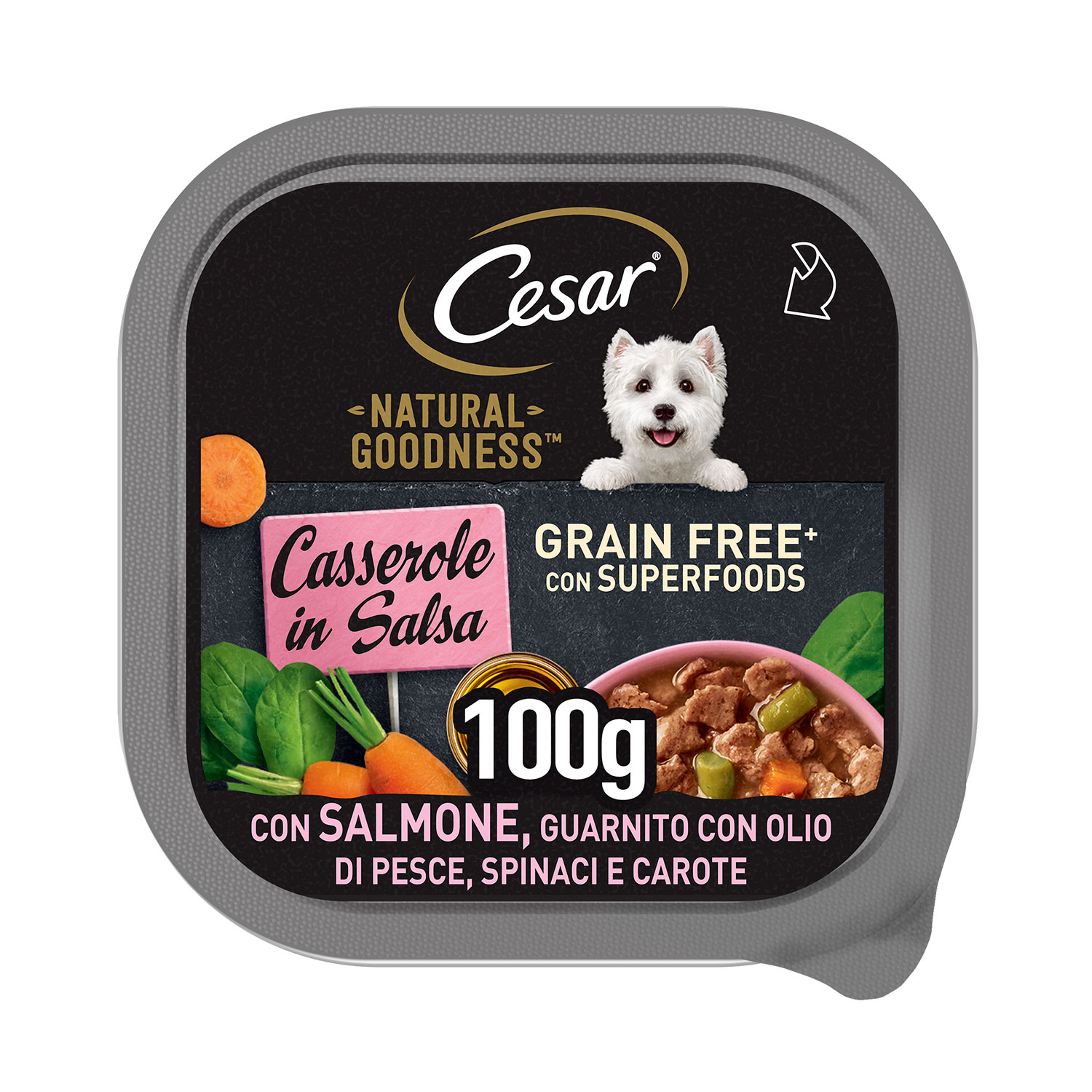 Cesar Dog Natural Goodness Casserole In salsa con salmone 100gr