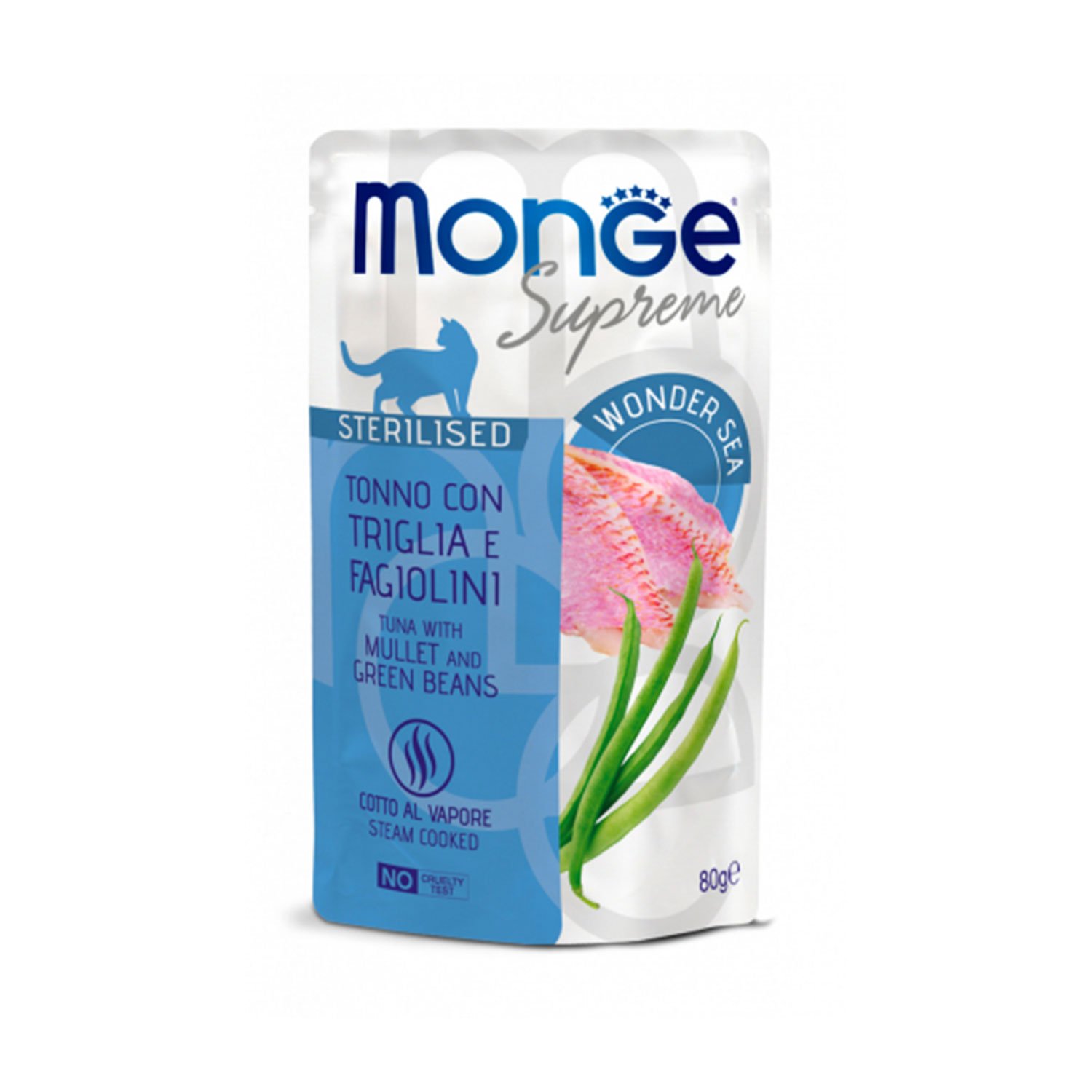 Monge Supreme Cat Adult Sterilised Tonno con Triglia e fagiolini 80 gr