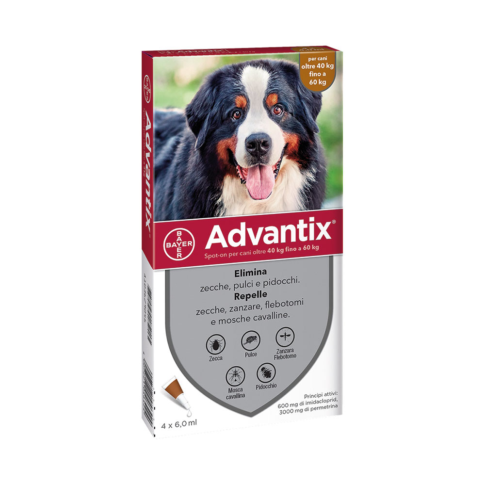 Advantix Spot On Antiparassitario Cane 40-60kg 4 pipette