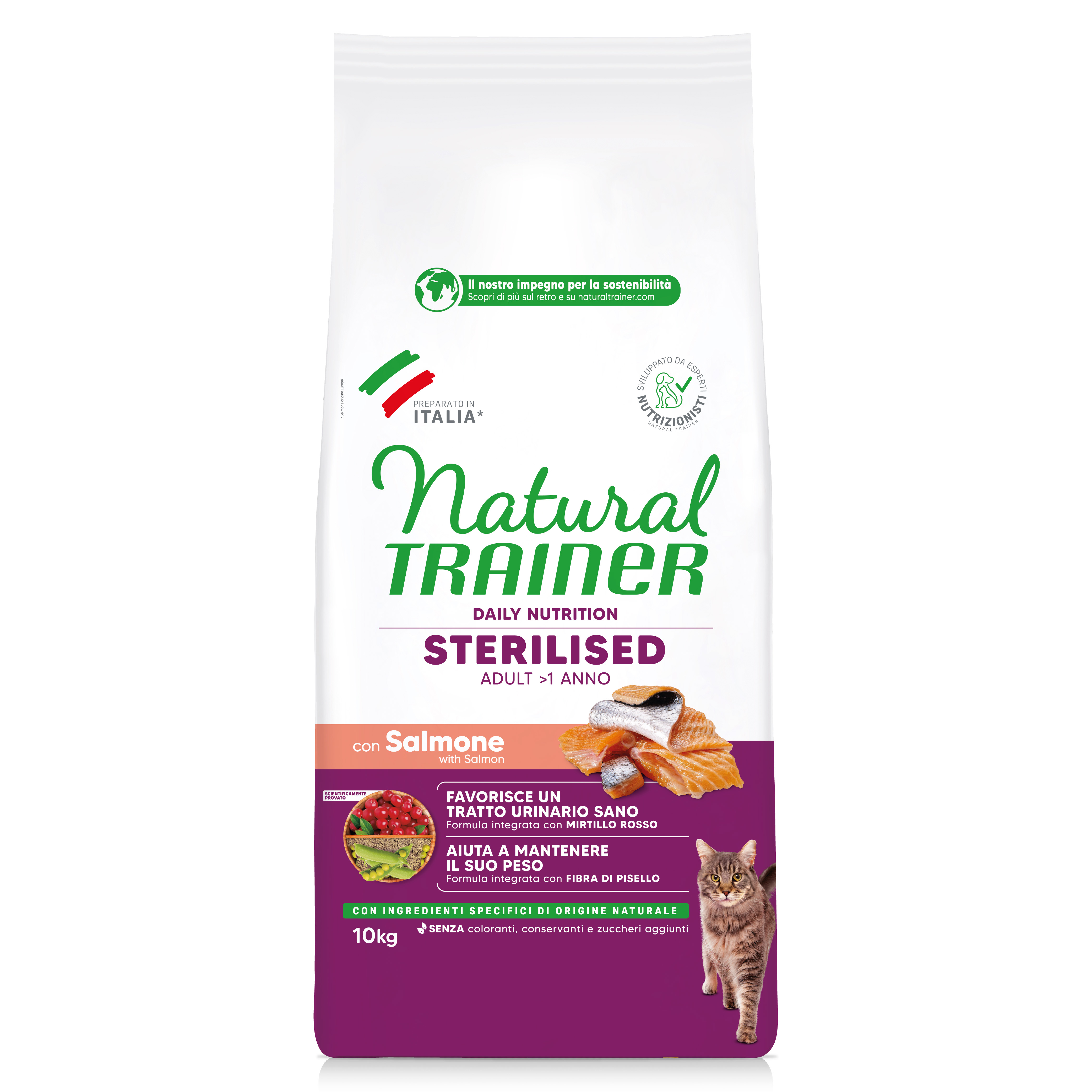 Natural Trainer Cat Adult Sterilised Salmone 10 kg img
