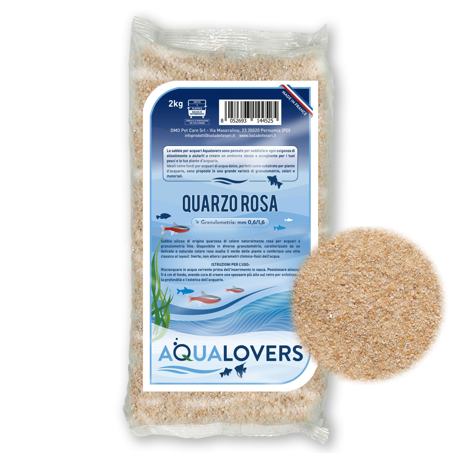 Aqualovers Sabbia Quarzo rosa 2 kg