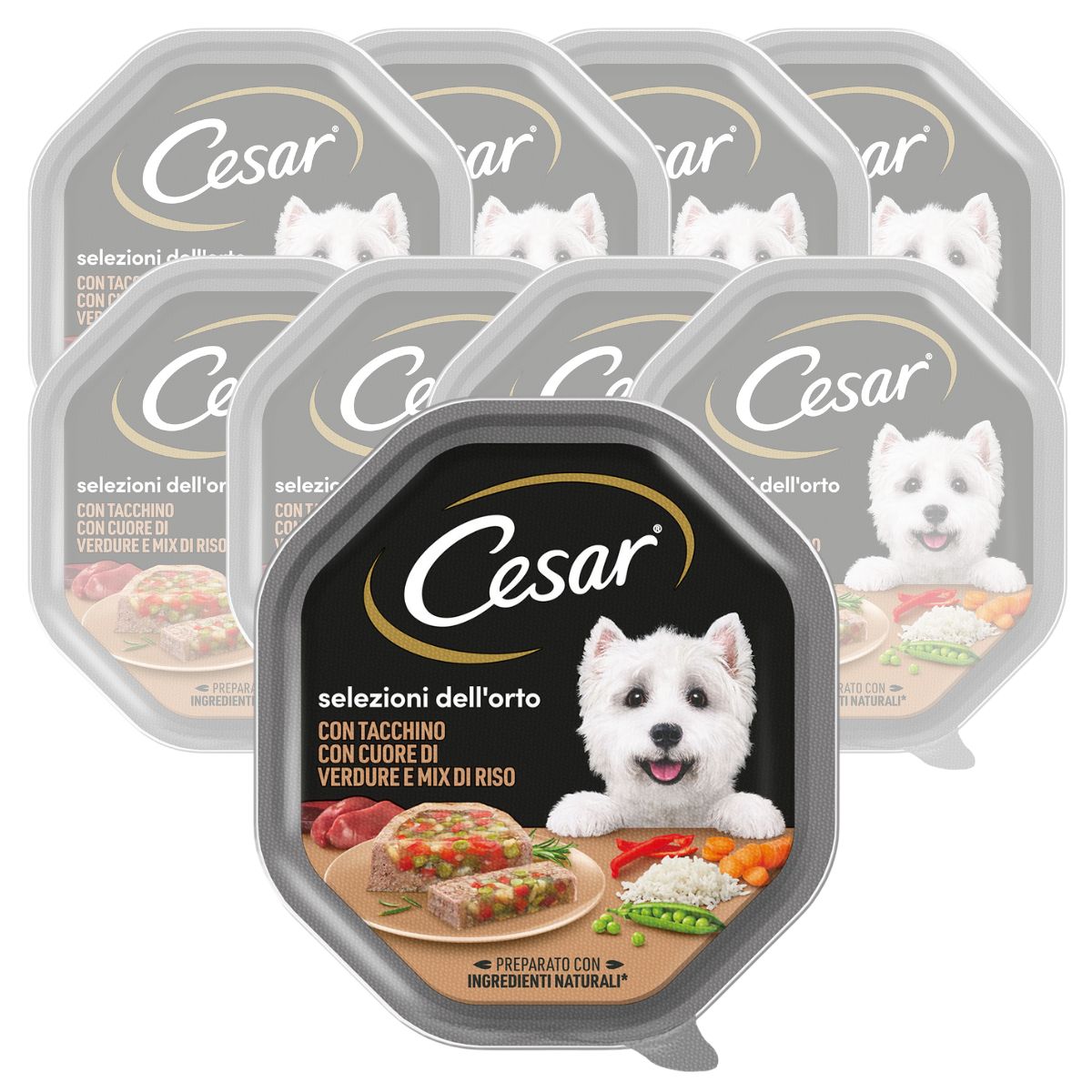 Cesar Dog Selezioni dell'Orto con Tacchino Cuore di Verdure e Mix di Riso 150 gr img