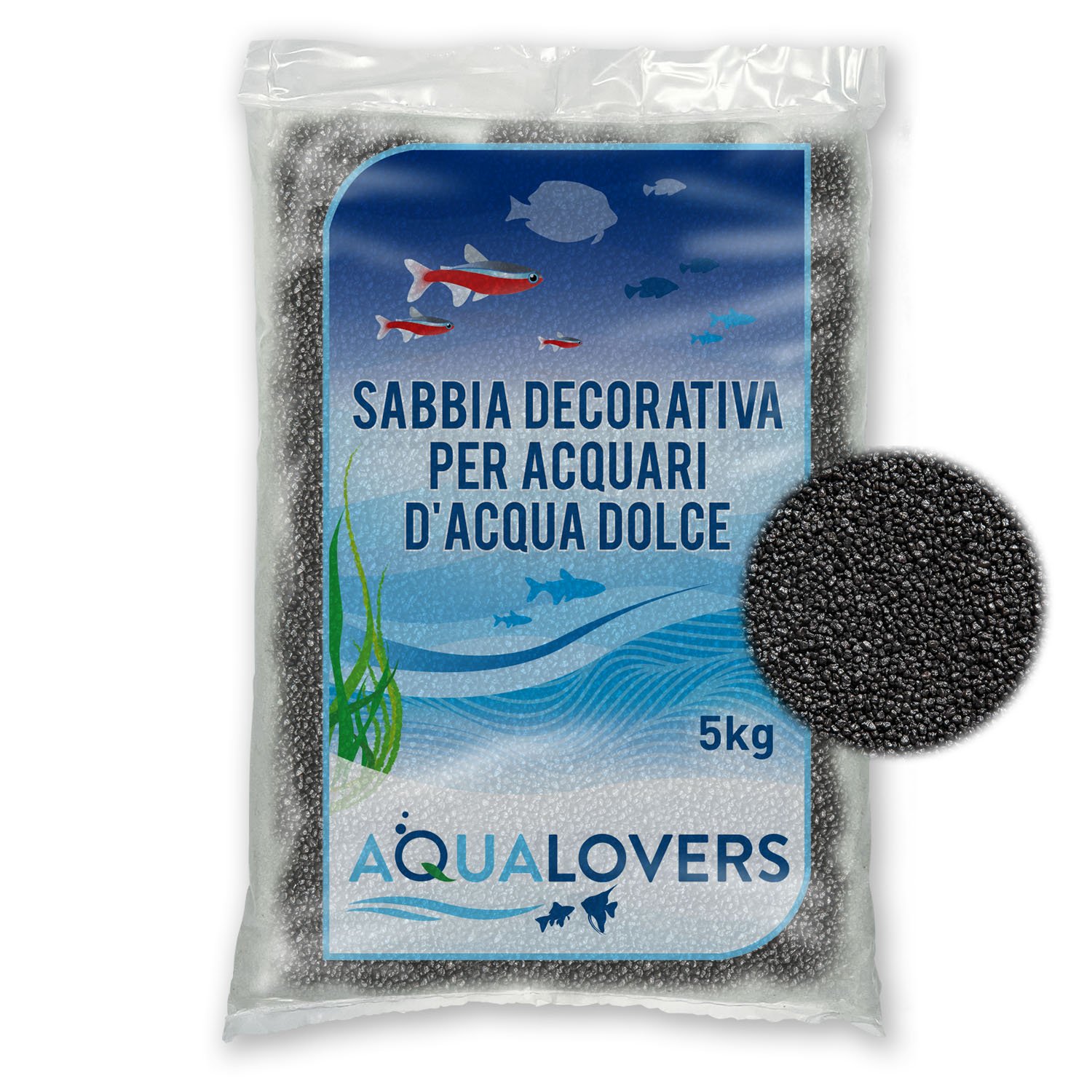 Aqualovers Sabbia Quarzo Cermizzato Nero 5 kg