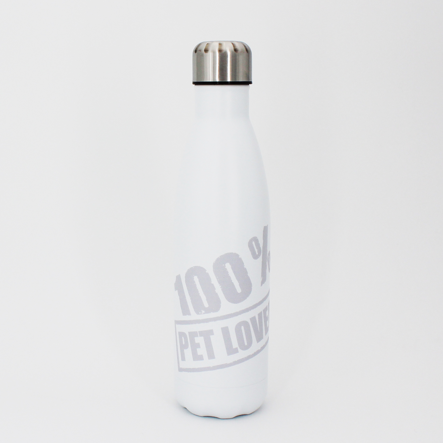 Borraccia termica bianca con stampa grigia 100% Pet Lover