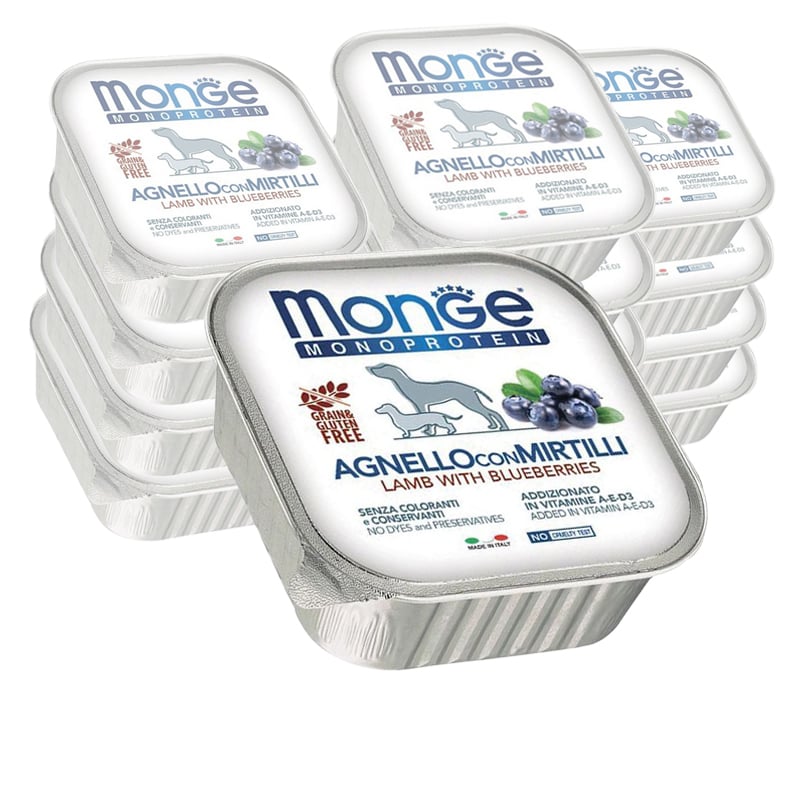 Monge Monoprotein per cani adulti Paté Agnello con Mirtilli 150 gr
