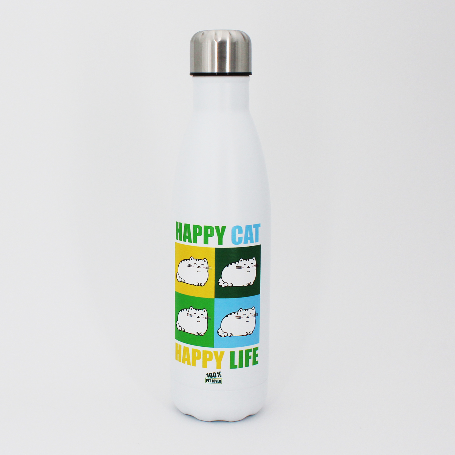 Borraccia termica con stampa Happy Cat