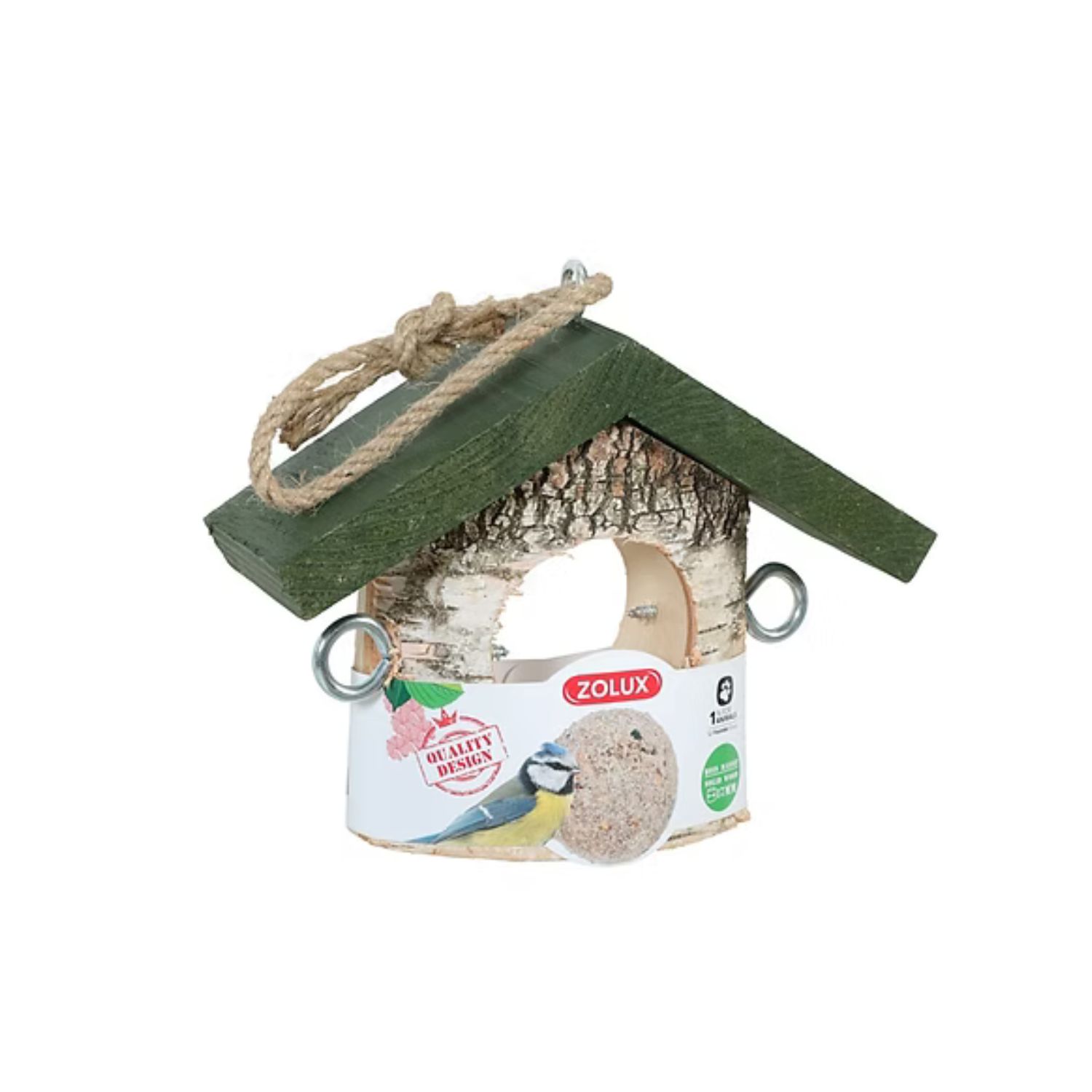 Zolux Supporto in legno per palle di grasso Tetto Verde