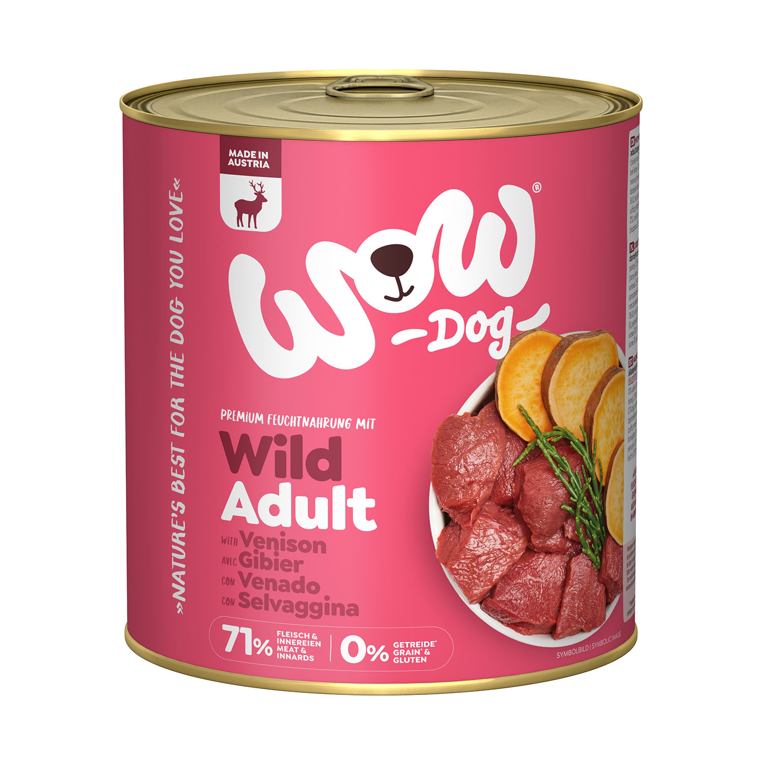 Wow Dog Adult Selvaggina con alghe marine e patate dolci 800gr