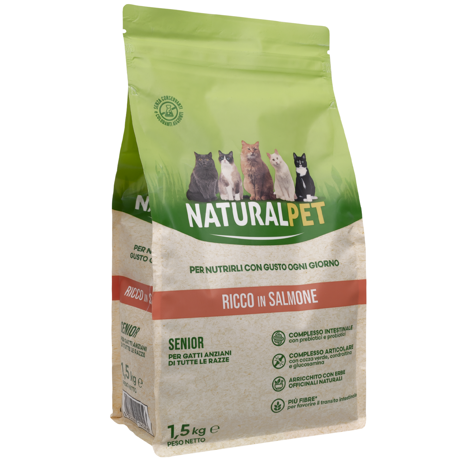 Naturalpet Cat Senior ricco in Salmone 1,5kg