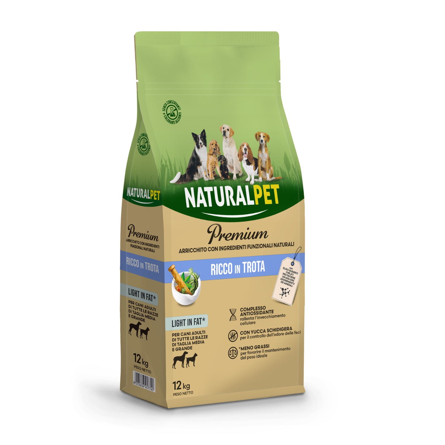 Naturalpet Premium Dog Medium/Large alla Trota Light In Fat 12 kg img
